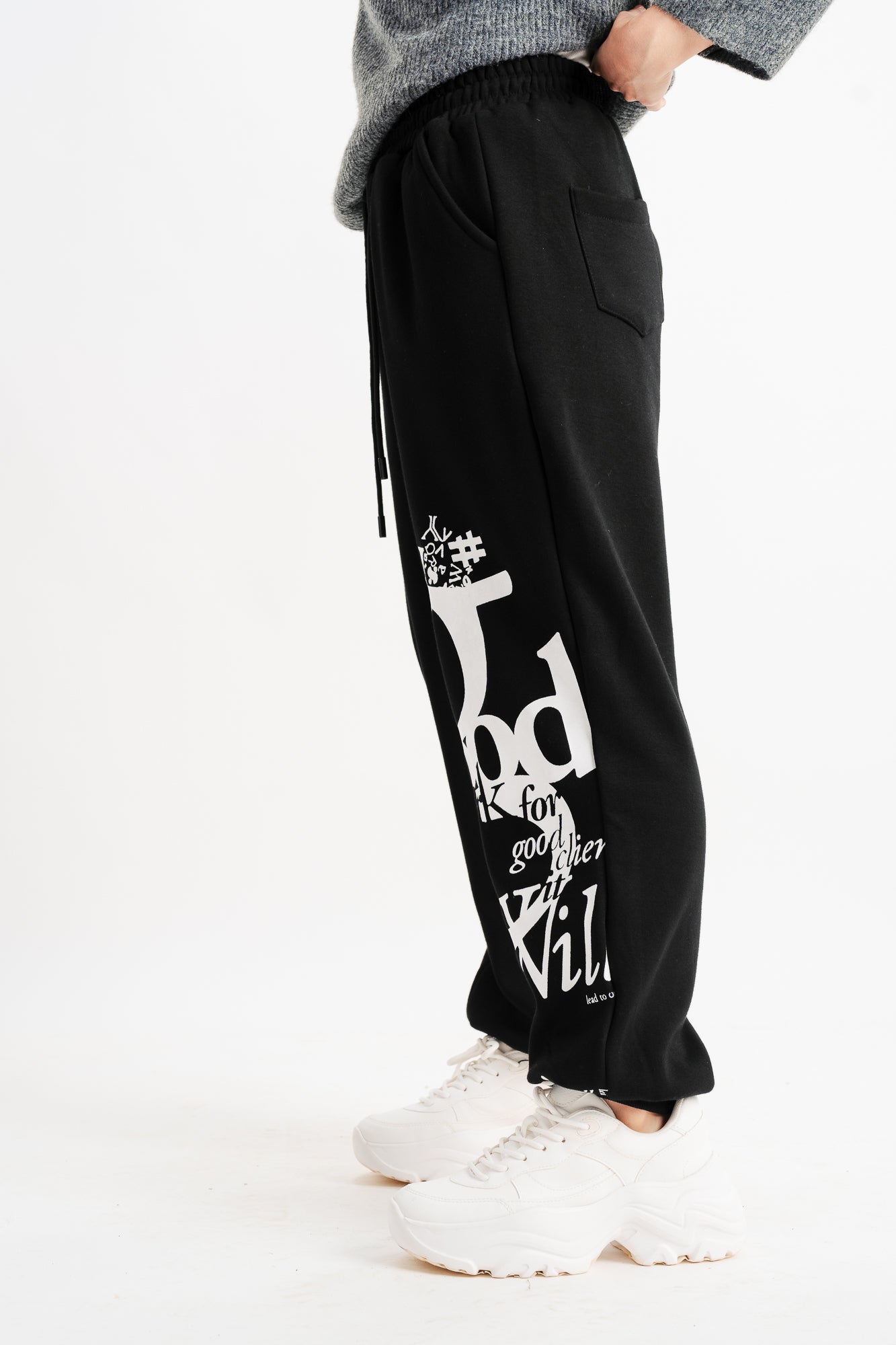 Black Printed Joggers