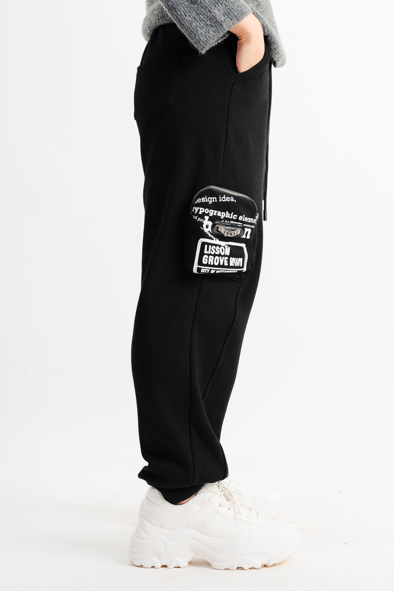 Black Printed Joggers
