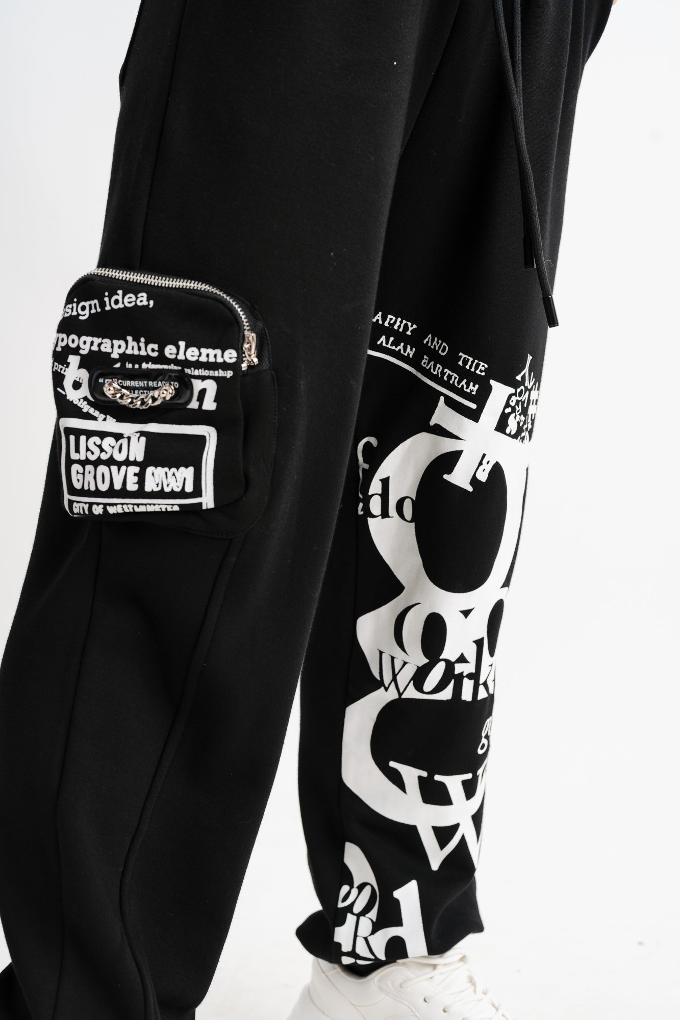 Black Printed Joggers