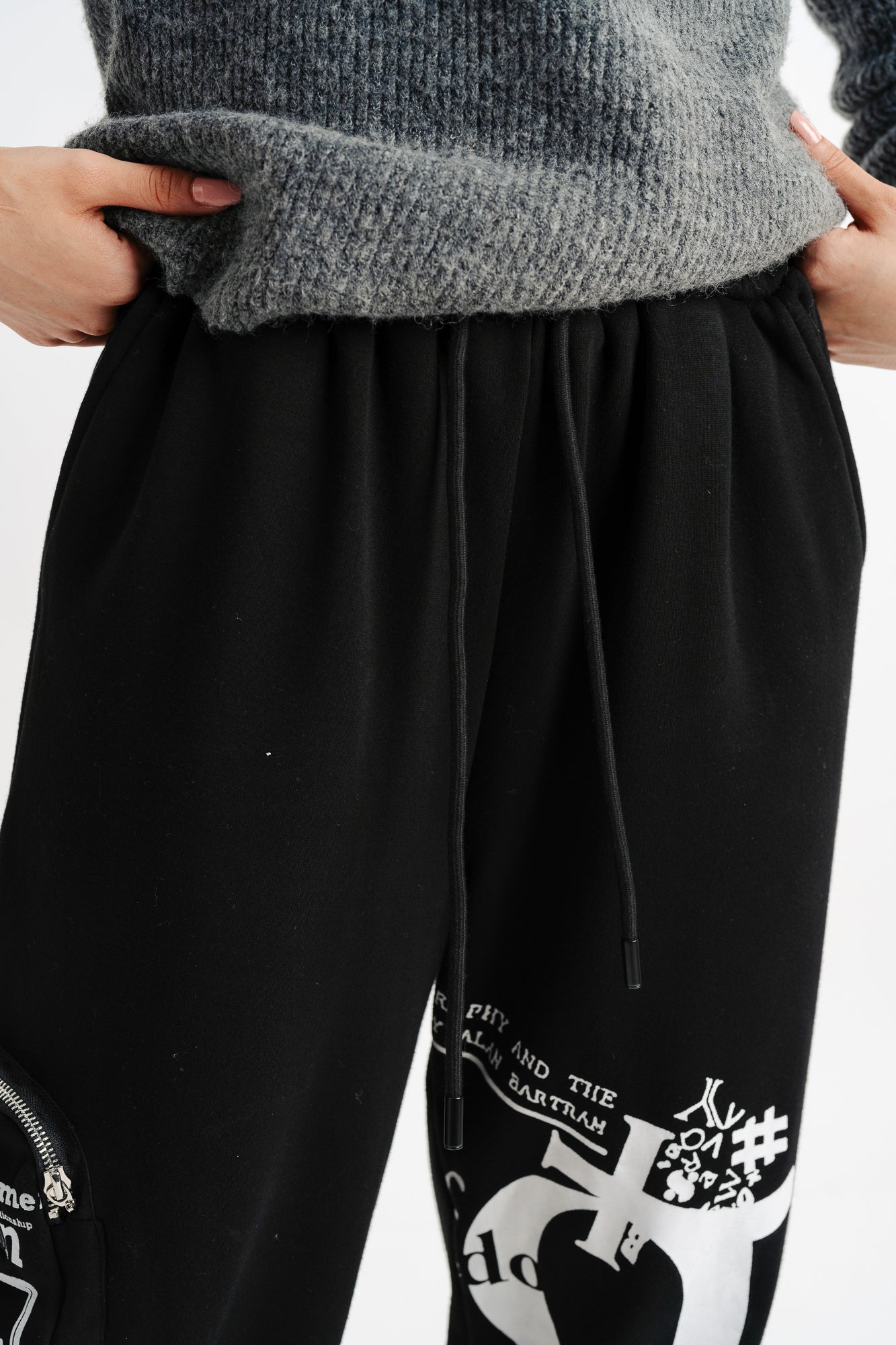 Black Printed Joggers