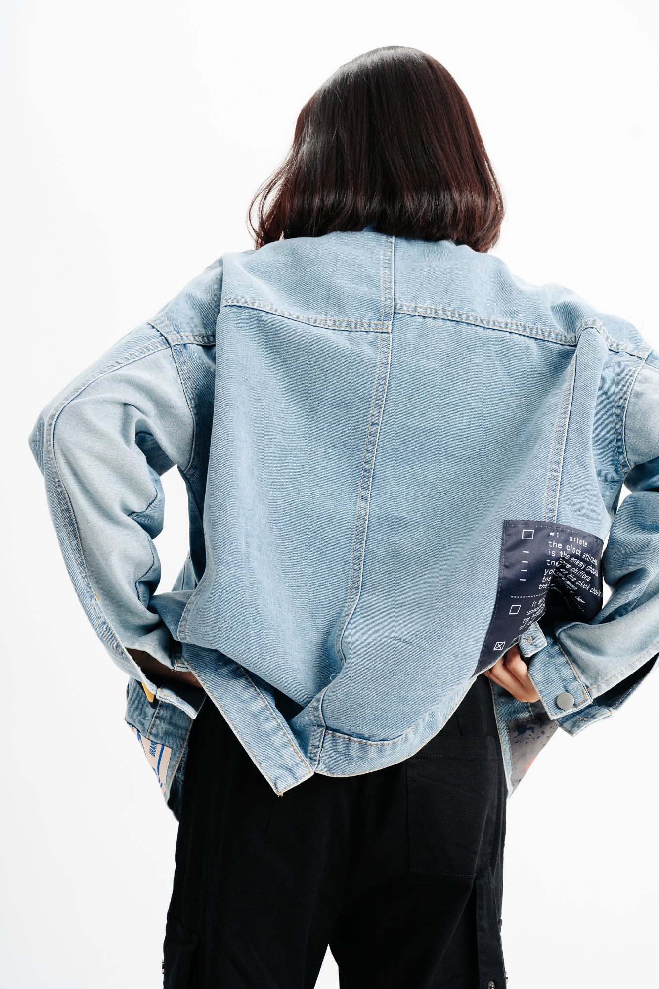 Patch Printed Blue Denim Jacket