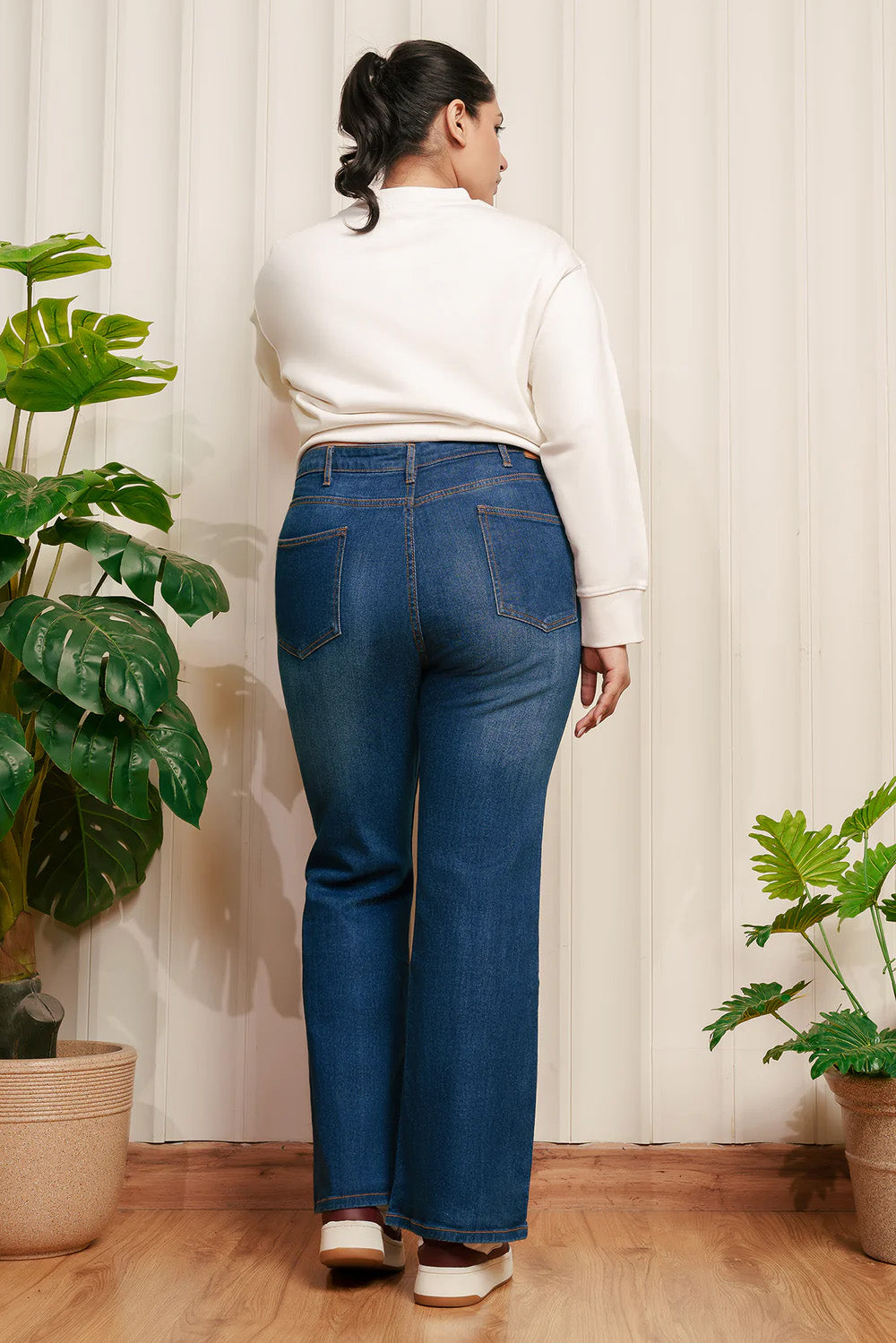 Curve Gym Baddie Indigo Bootcut Jeans