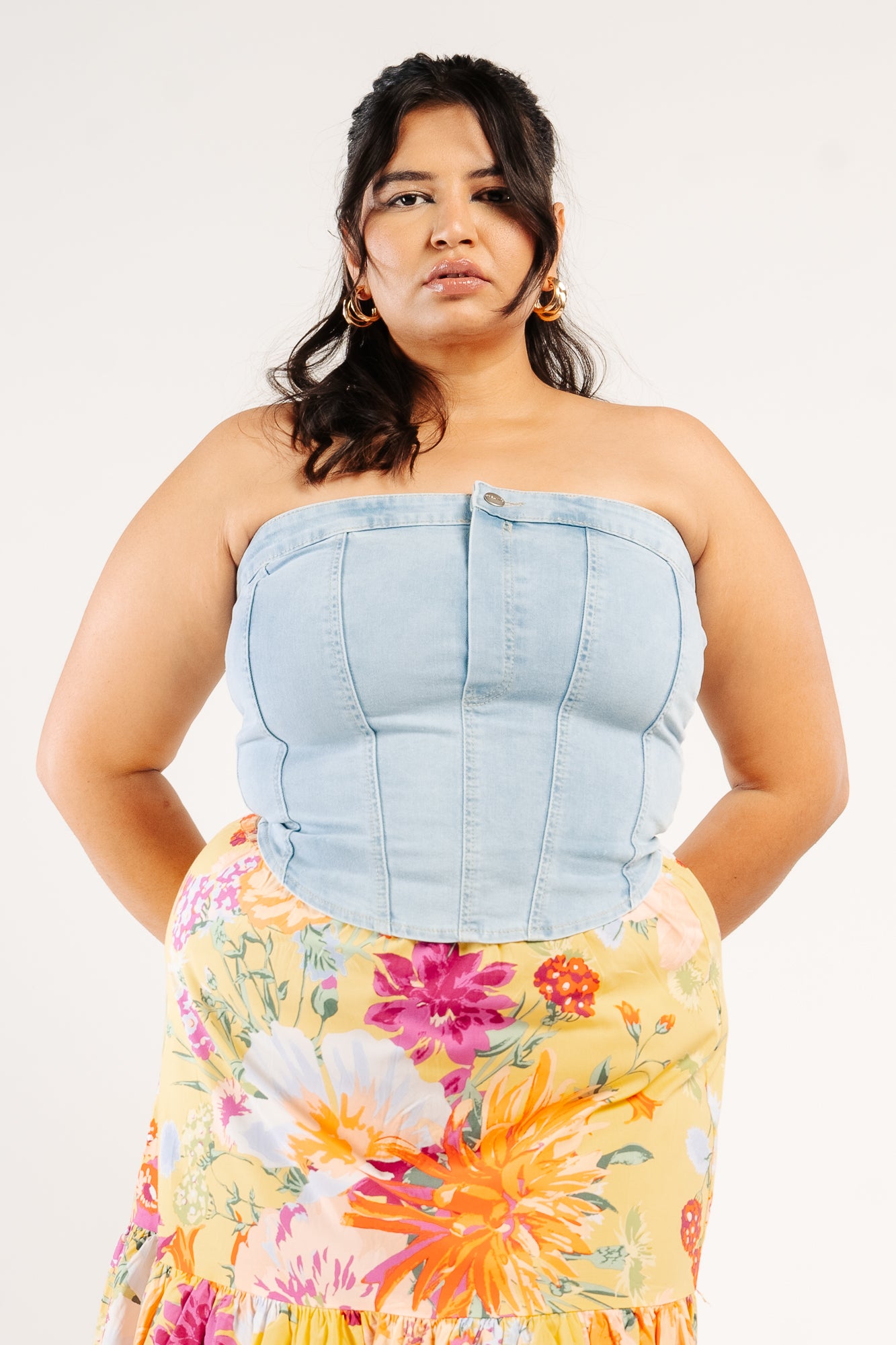 Light Indigo Denim Tube Top
