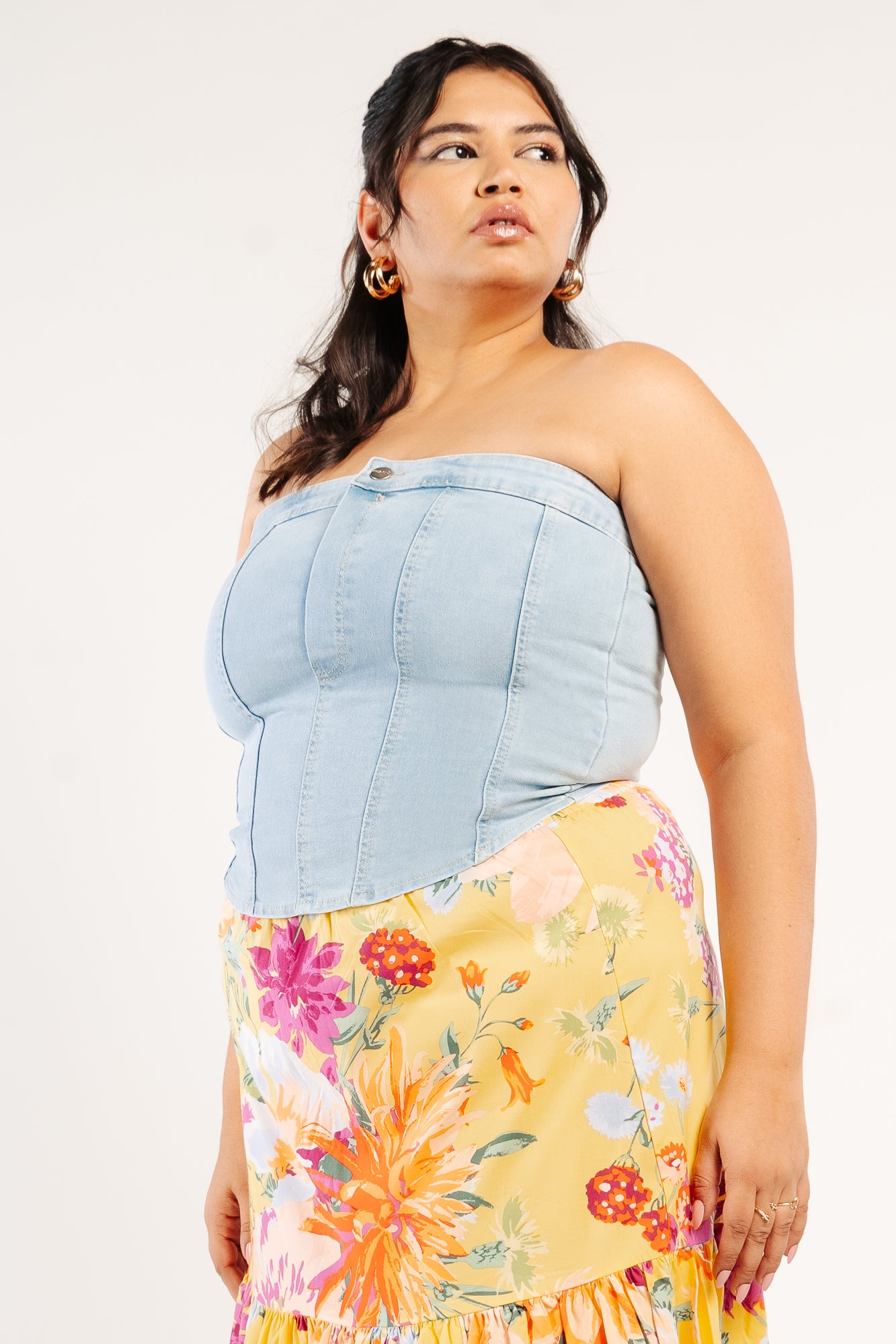 Light Indigo Denim Tube Top