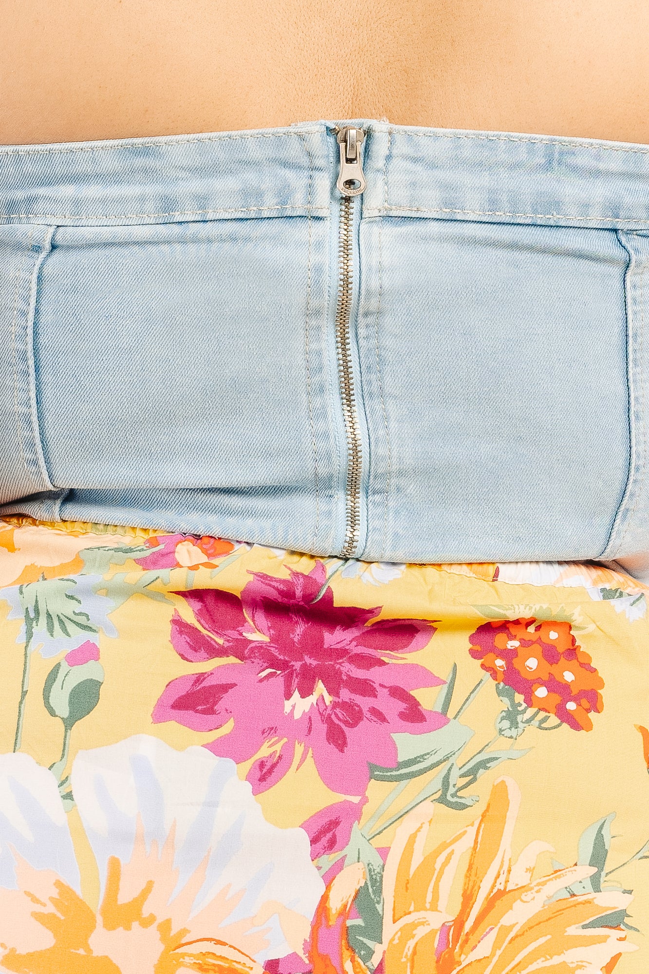 Light Indigo Denim Tube Top