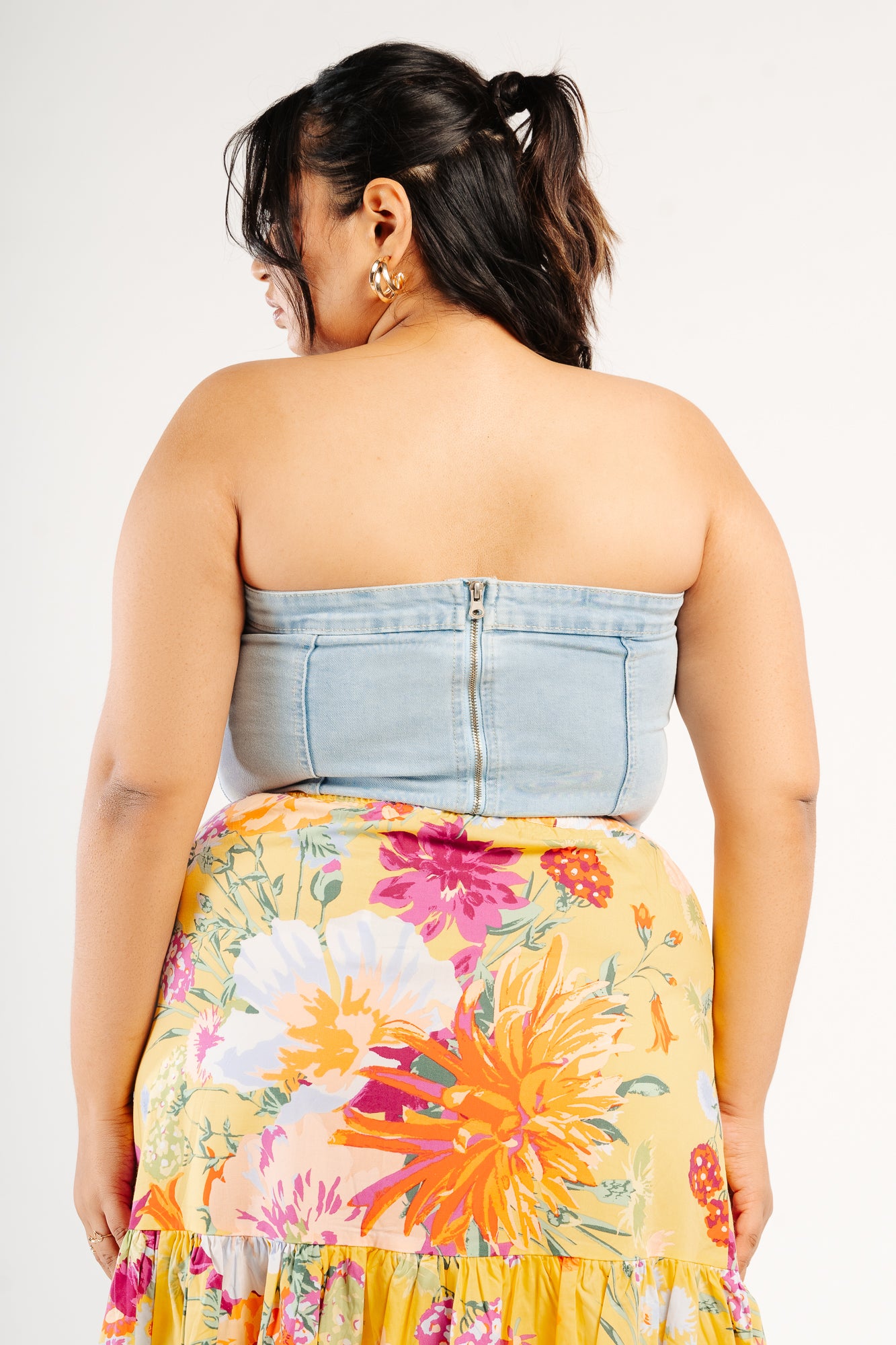 Light Indigo Denim Tube Top