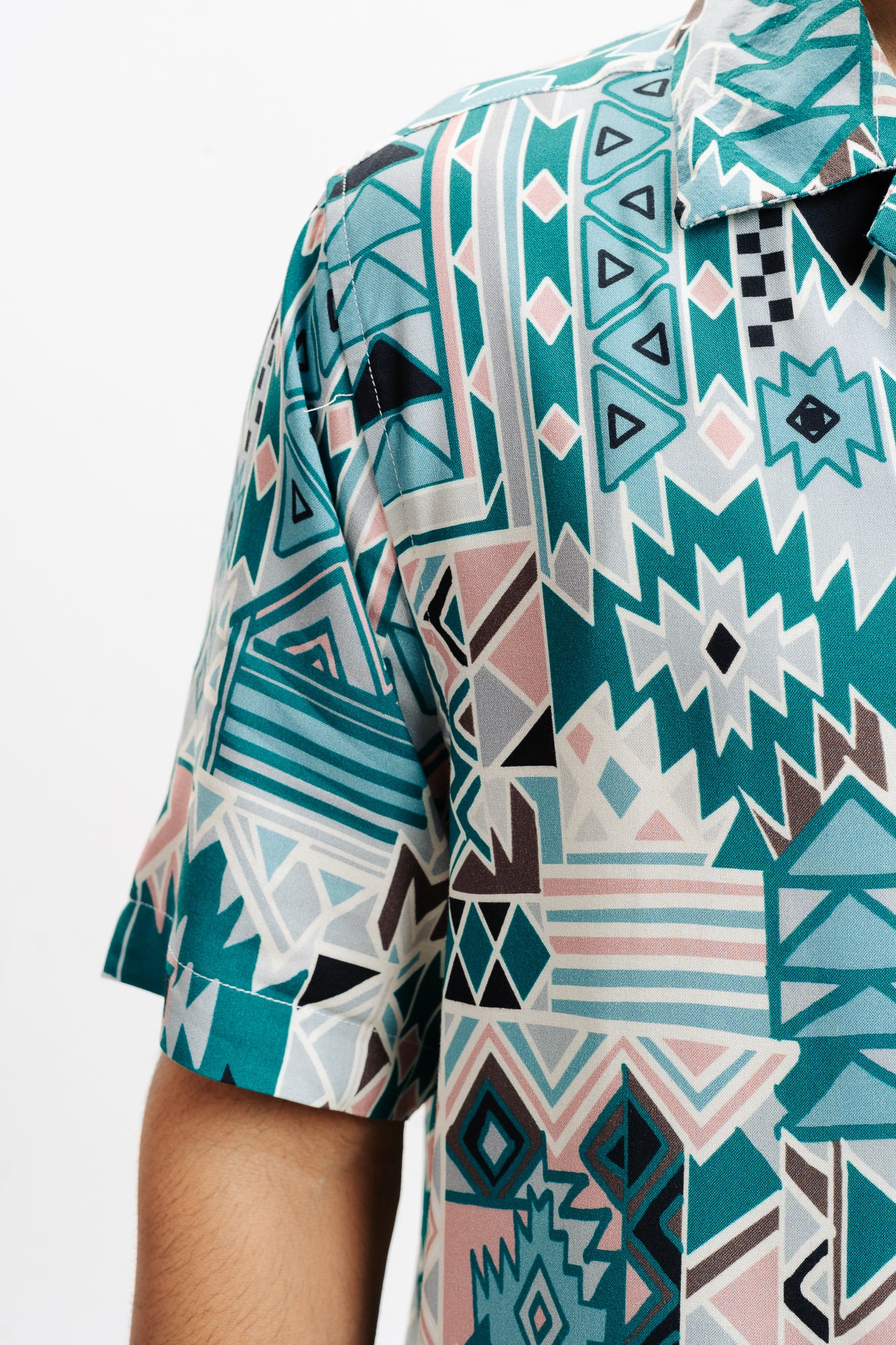 Green Puzzled Printed Men's Shirt