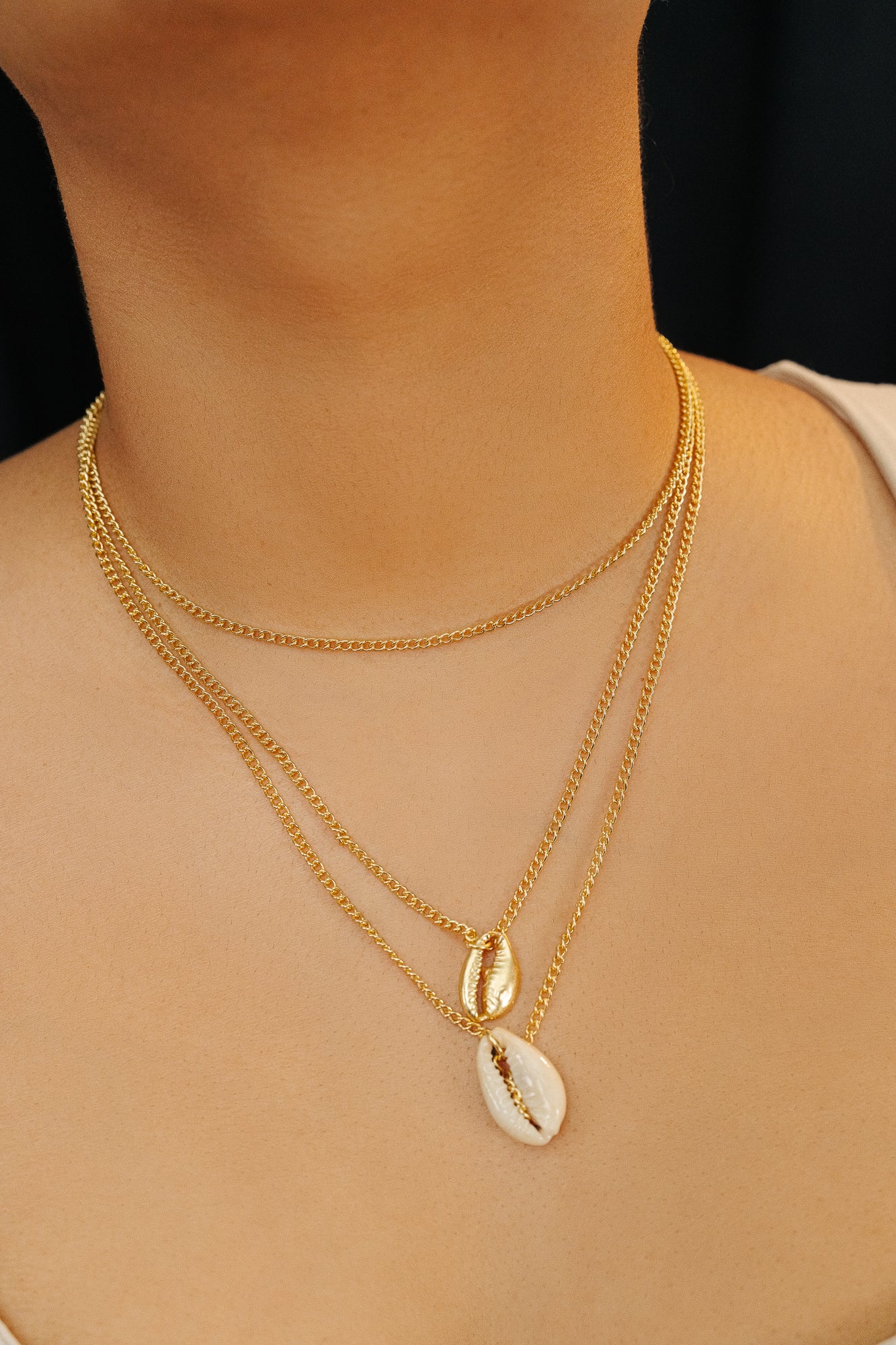 GOLD KAURI SHELL NECKLACE