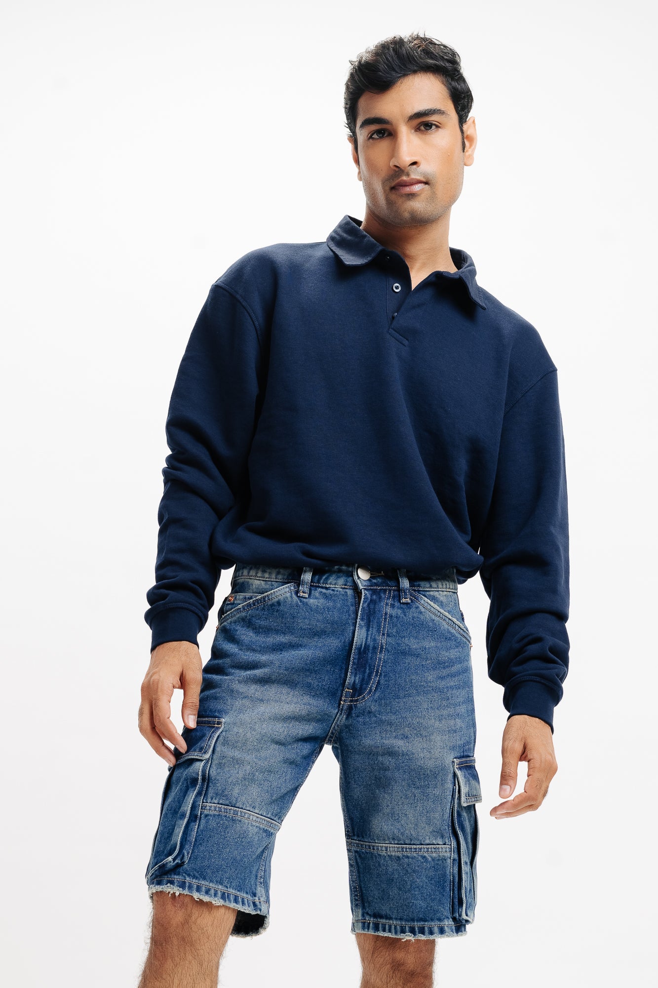 Indigo Men's Straight Cargo Shorts