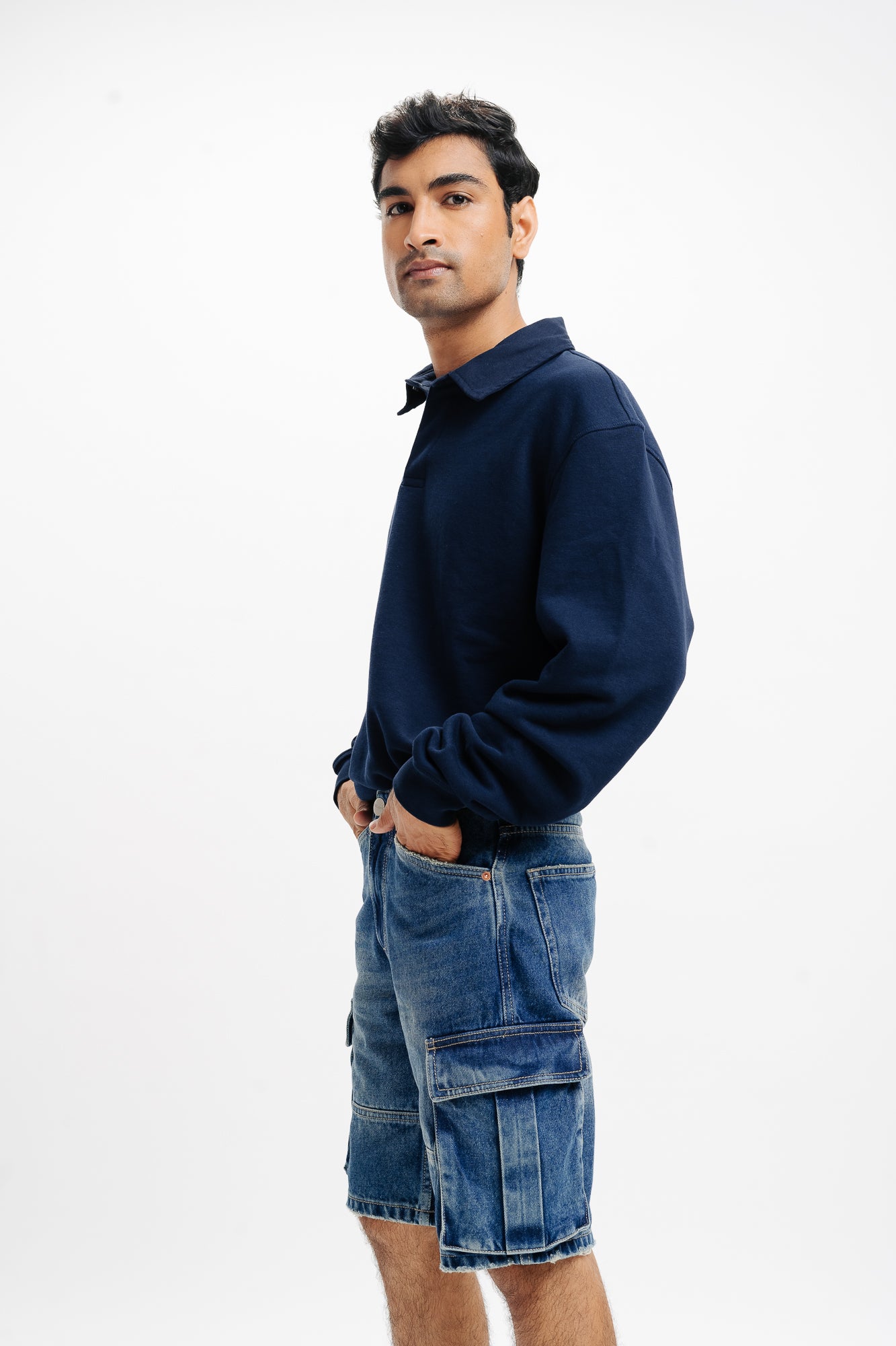 Indigo Men's Straight Cargo Shorts