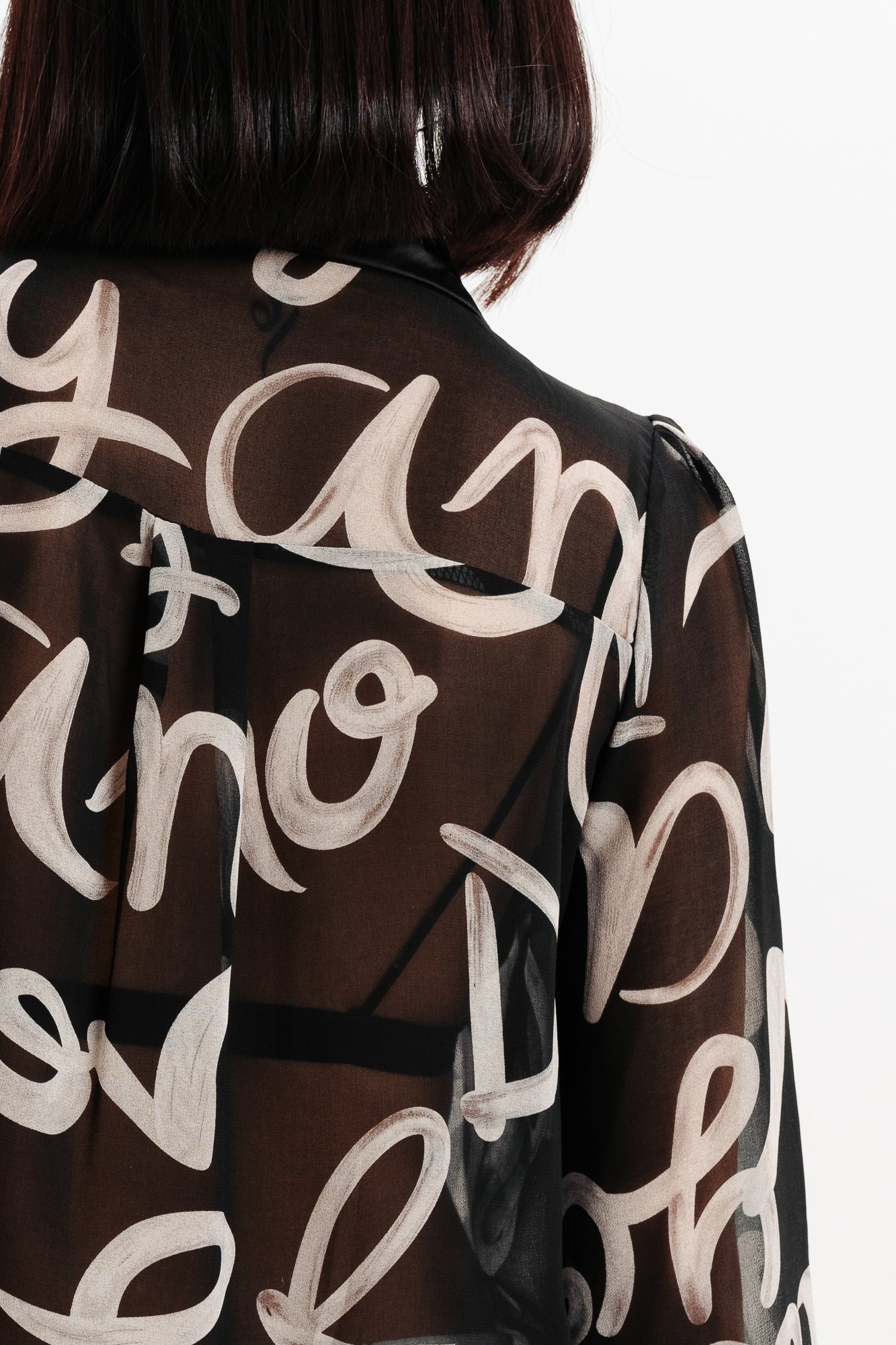 Scribble Black Sheer Shirt