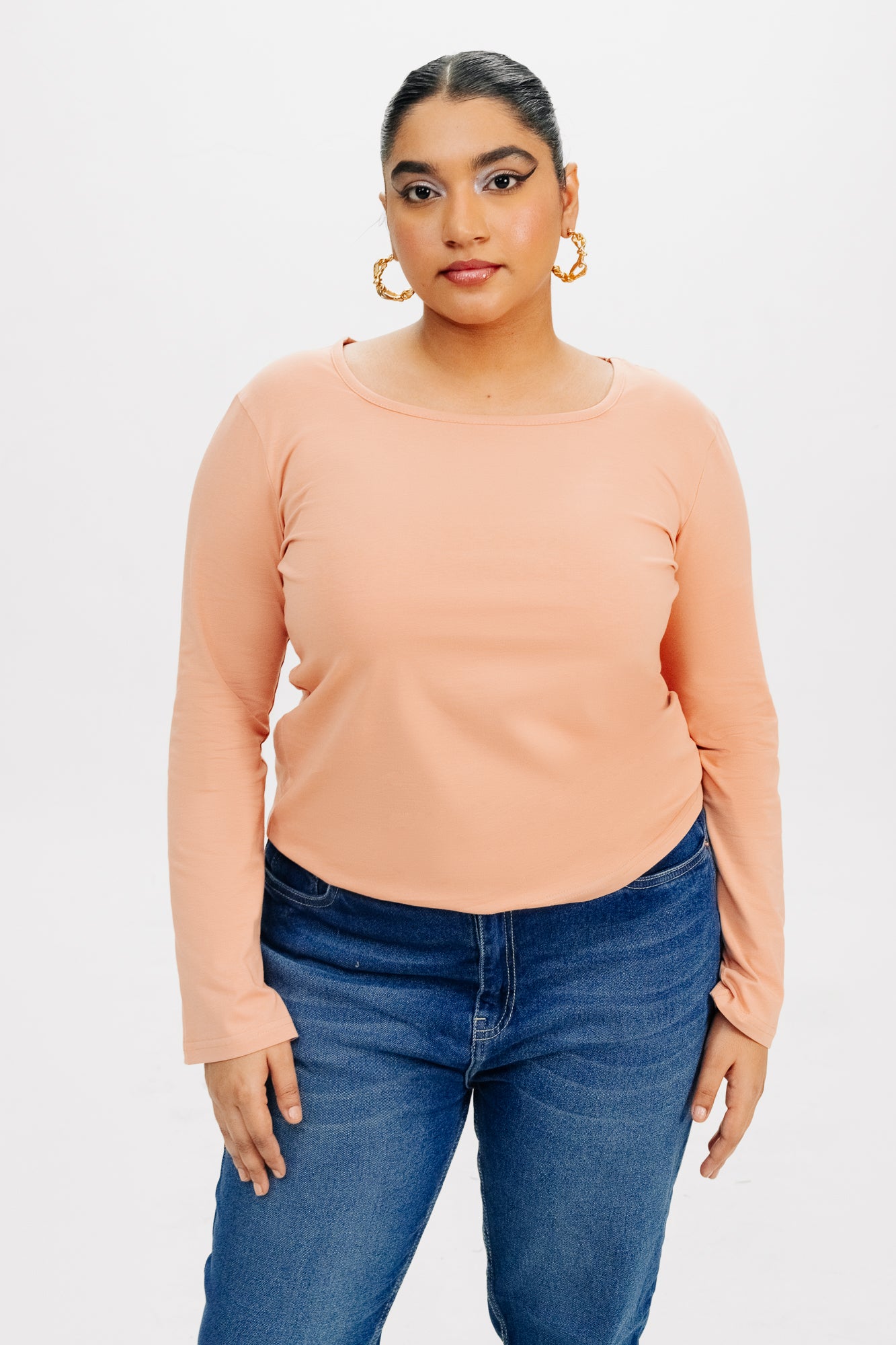 PEACH FULL SLEEVE TOP