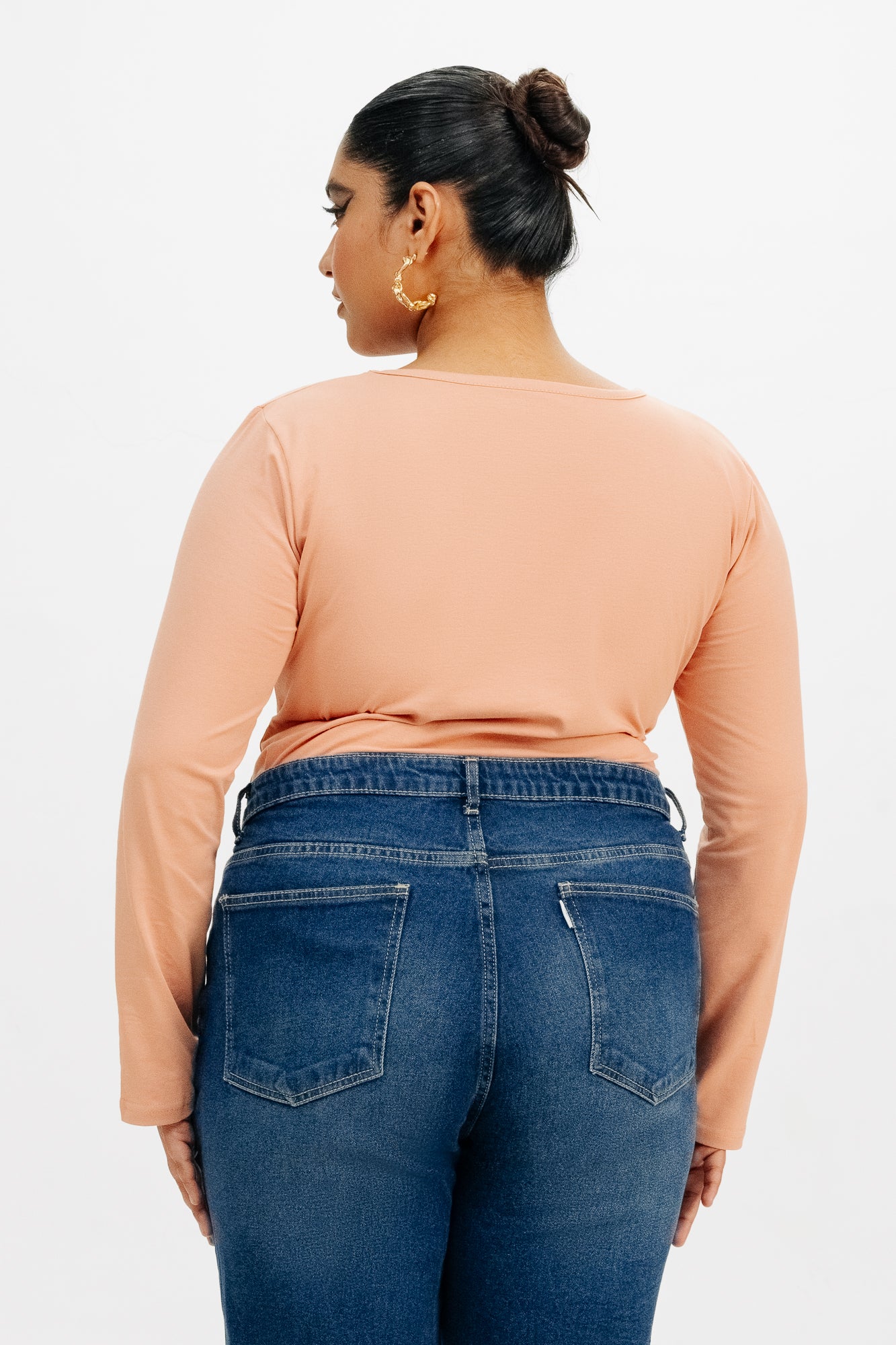 PEACH FULL SLEEVE TOP