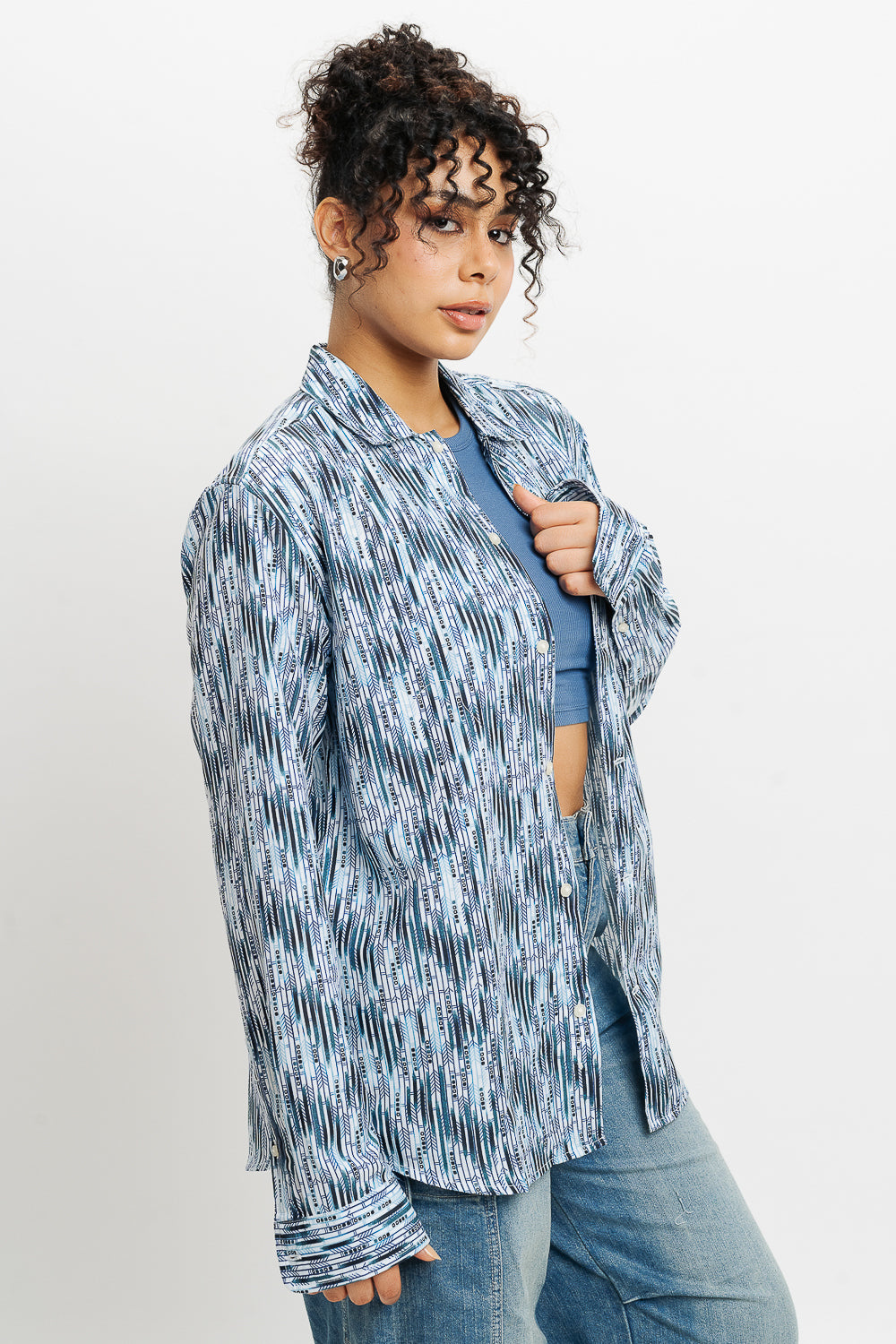 Muted Stripes Full Sleeves Women's Shirt