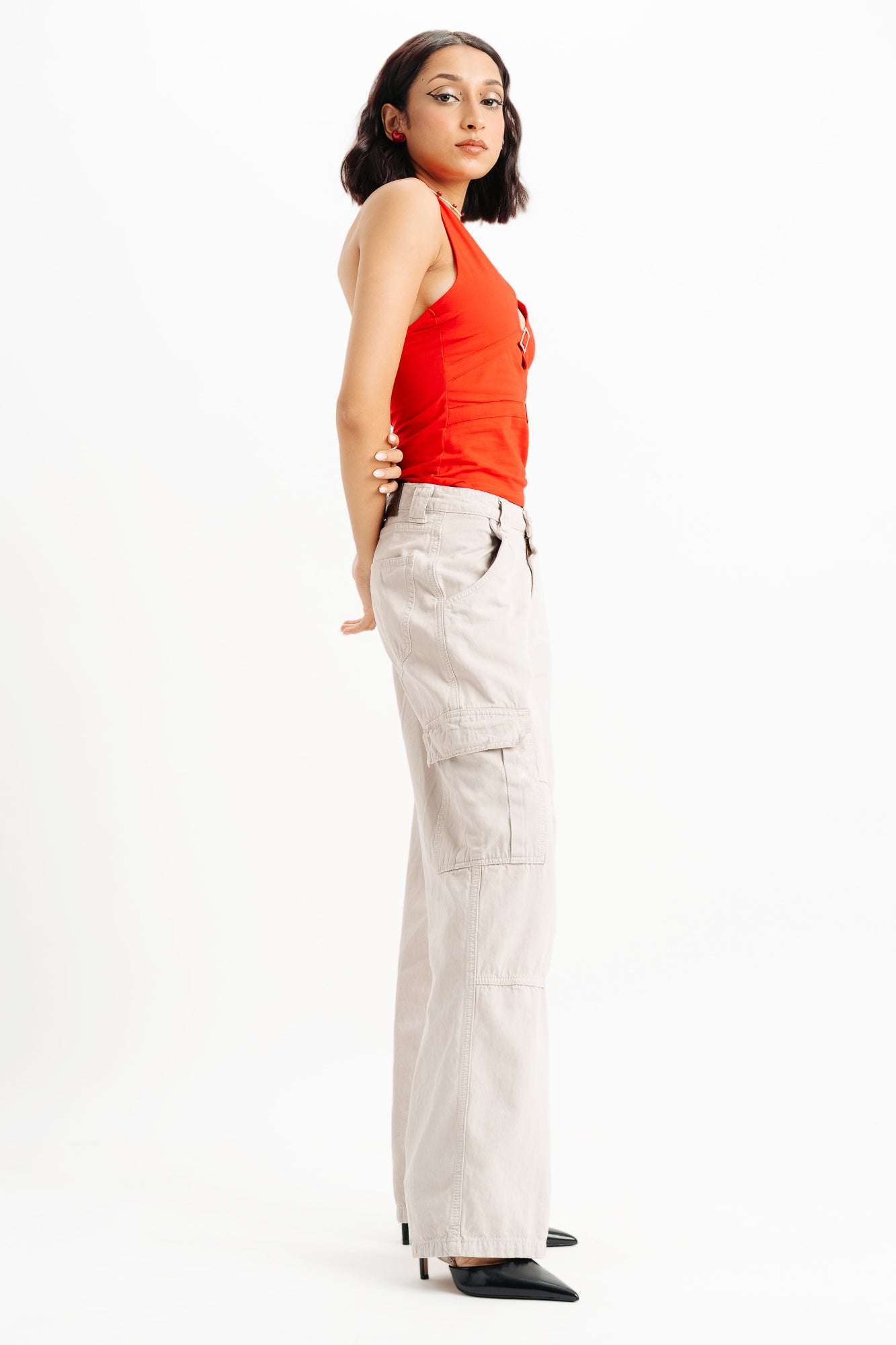 Bisque Women's Wide Cargo Jeans
