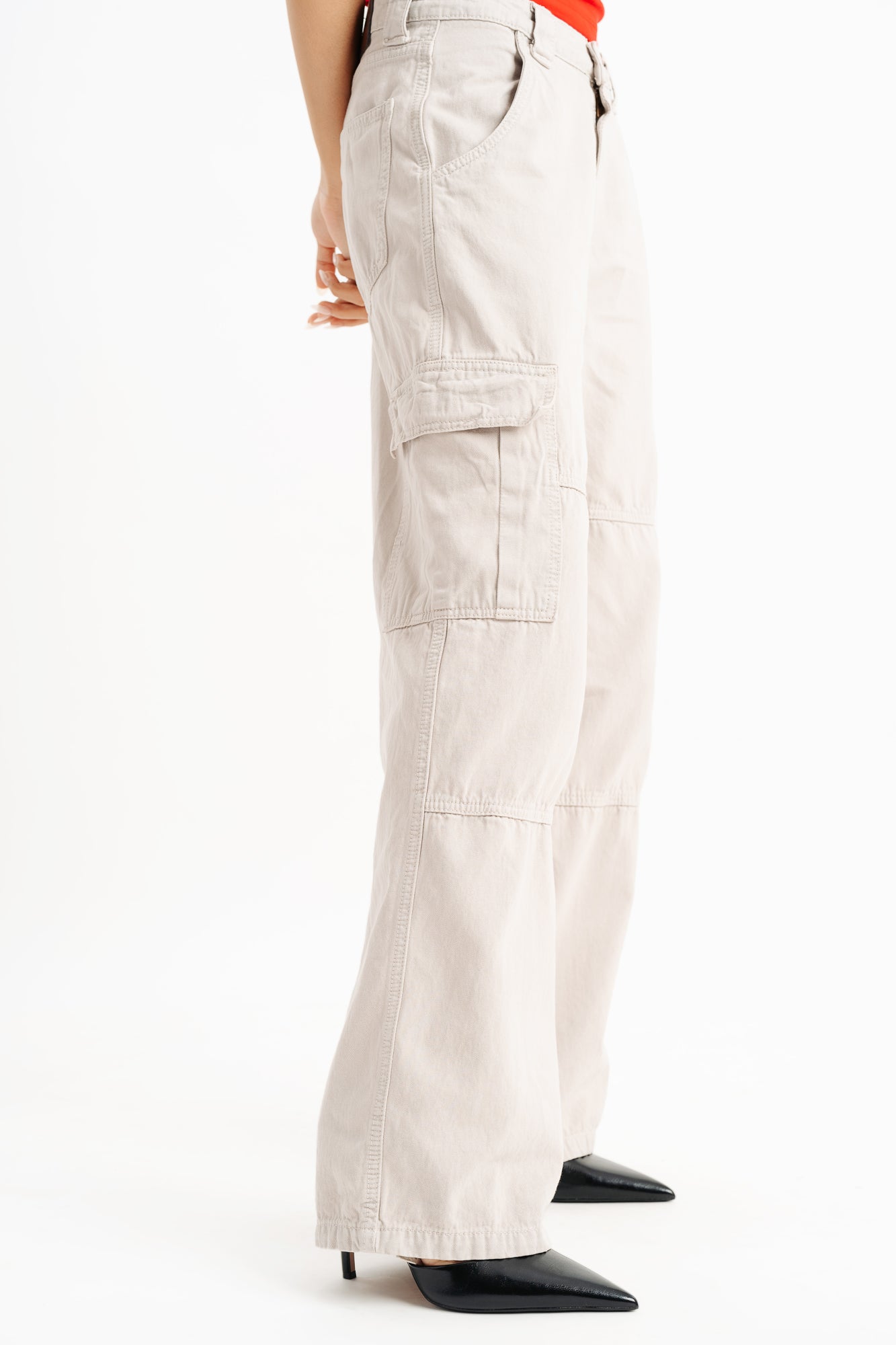 Bisque Women's Wide Cargo Jeans