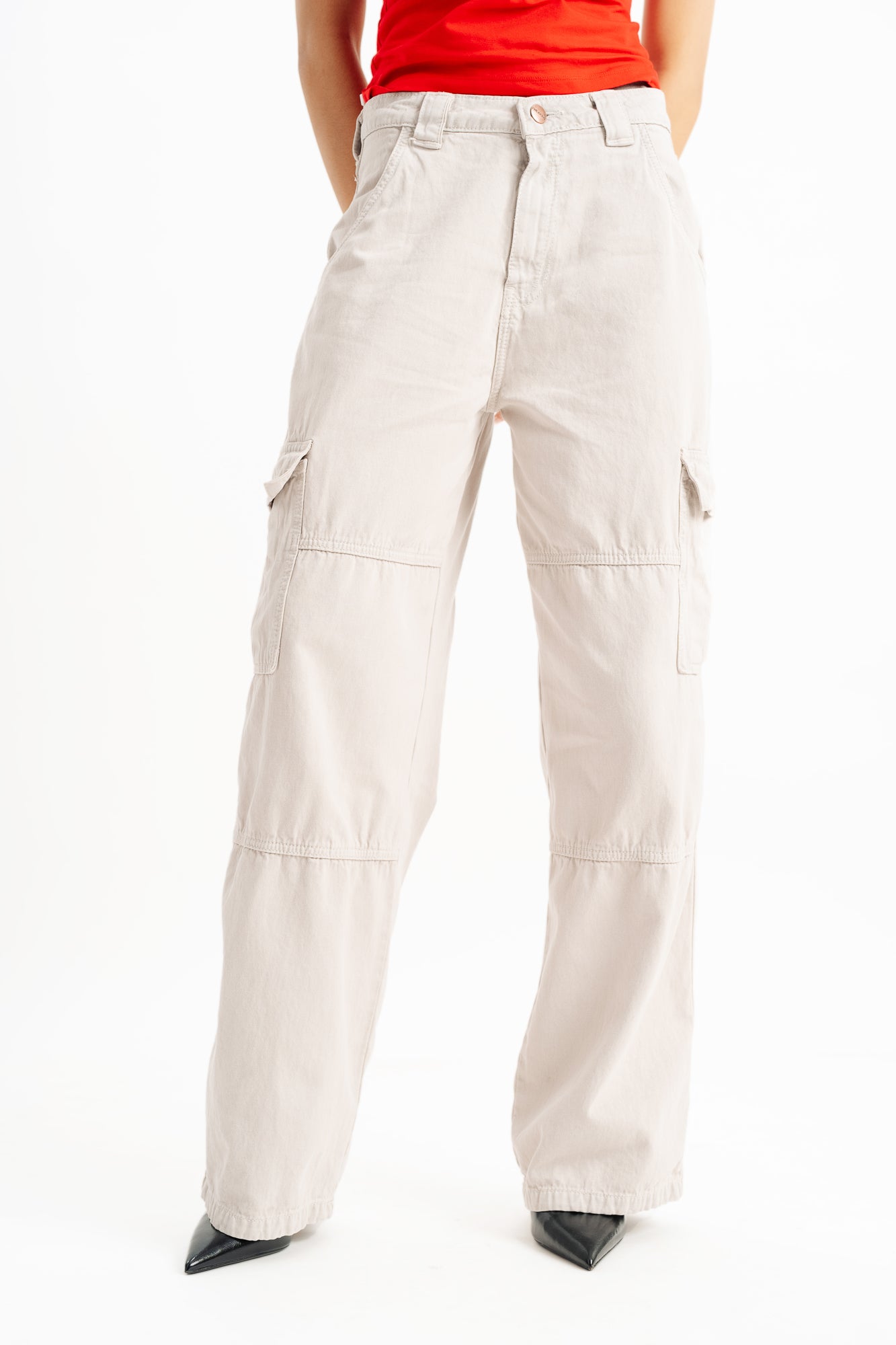 Bisque Women's Wide Cargo Jeans