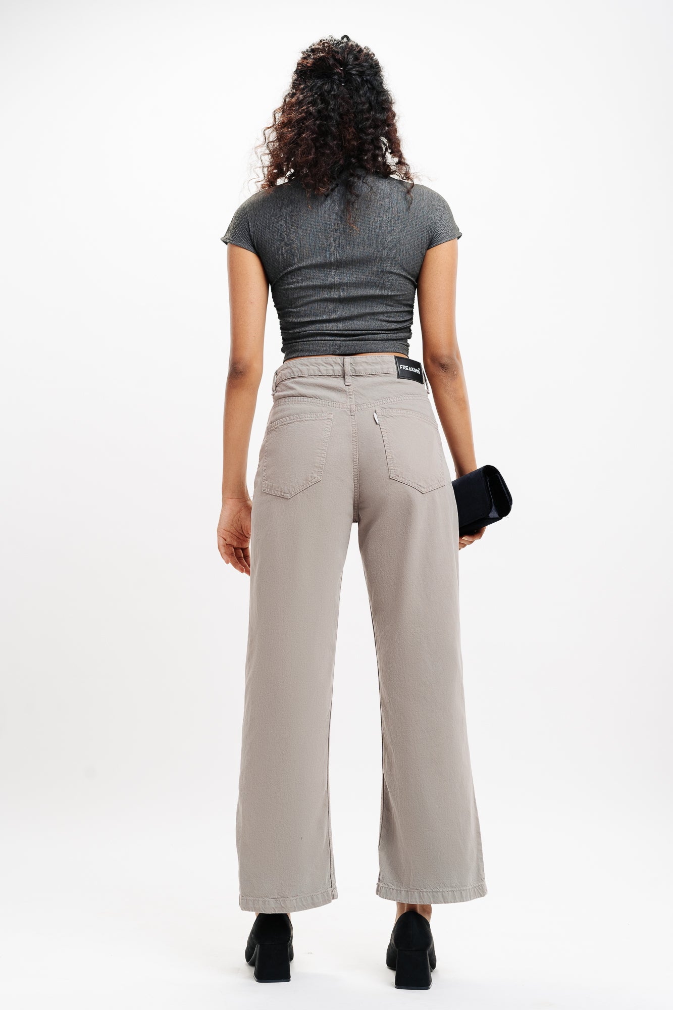 Grey Women's Wide Jeans