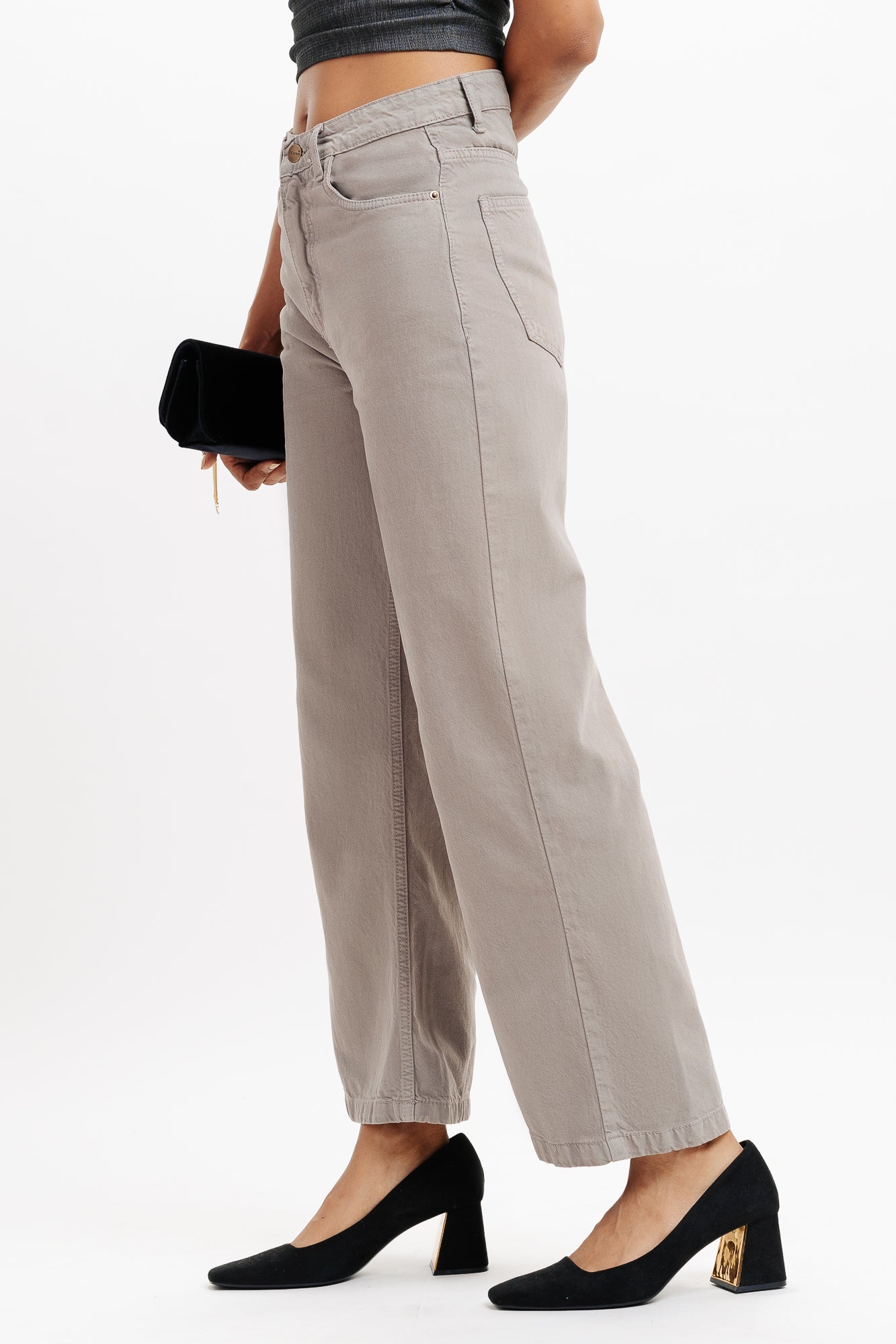 Grey Women's Wide Jeans