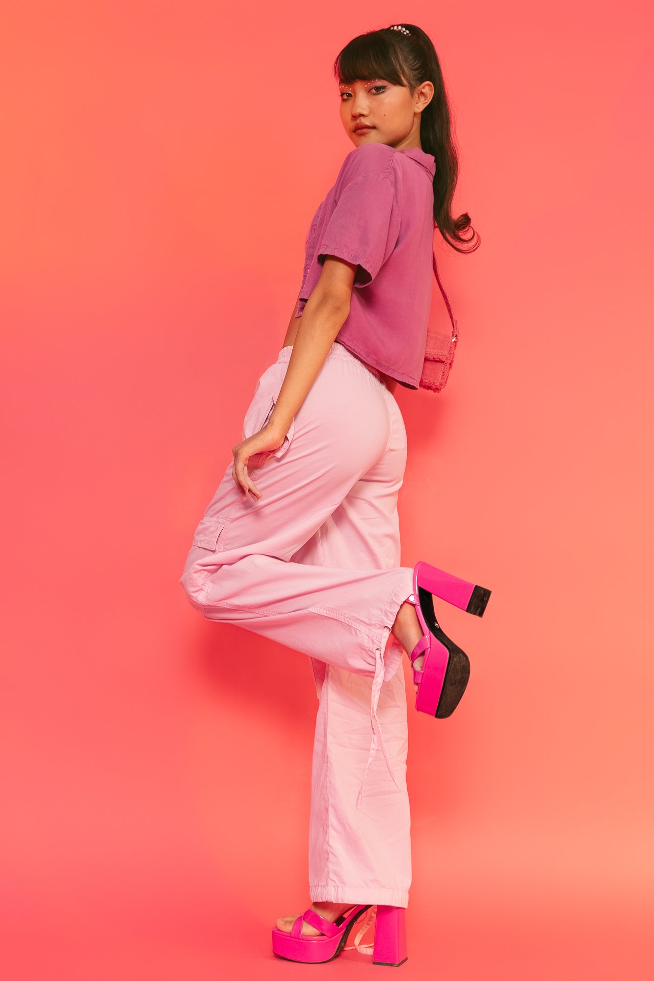 Blush Cargo Joggers