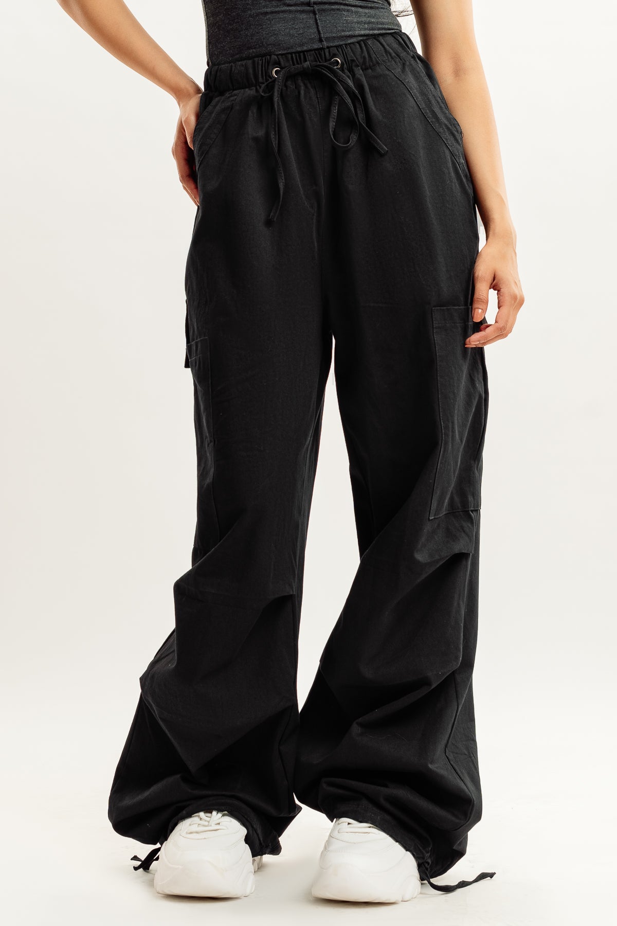 Stone Black Parachute Pant