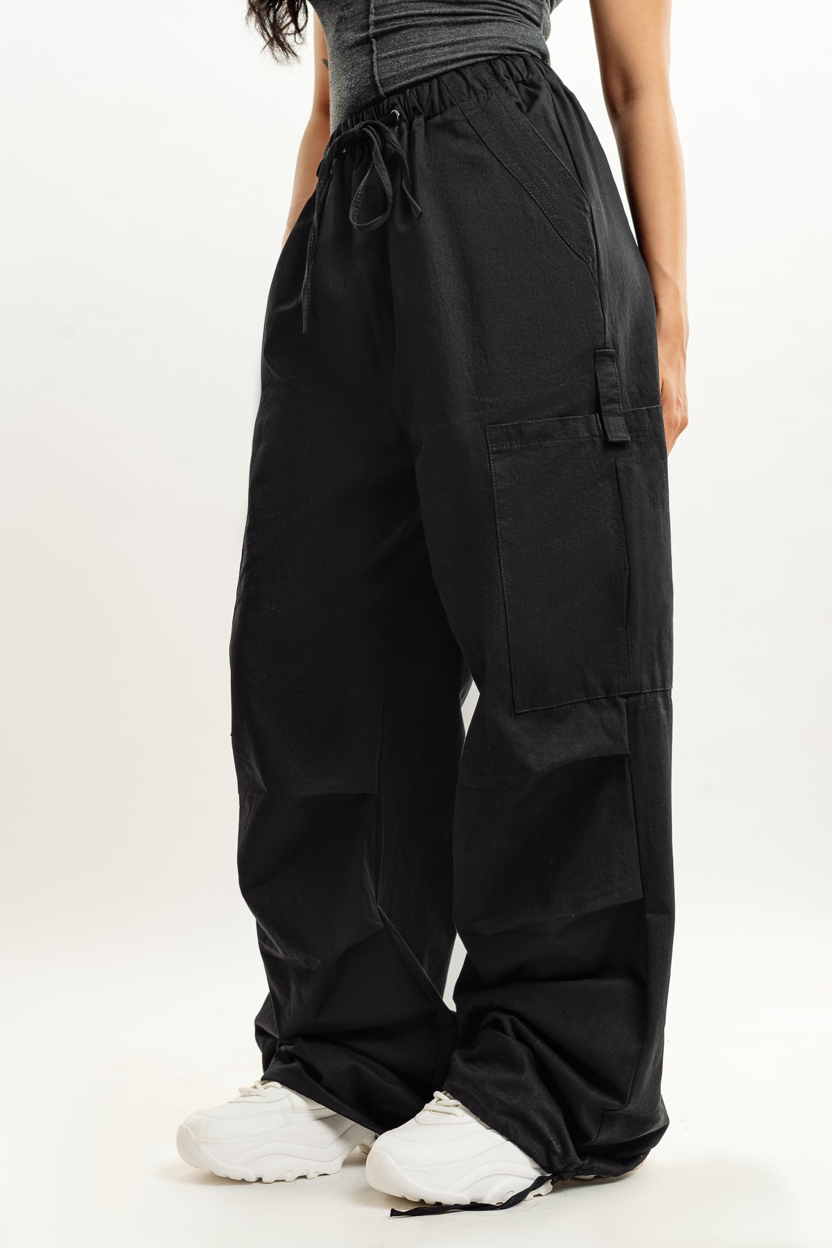 Stone Black Parachute Pant