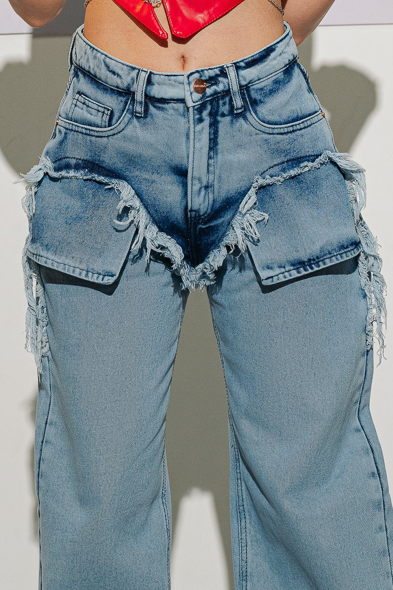 Ripped Detailed Straight Pants