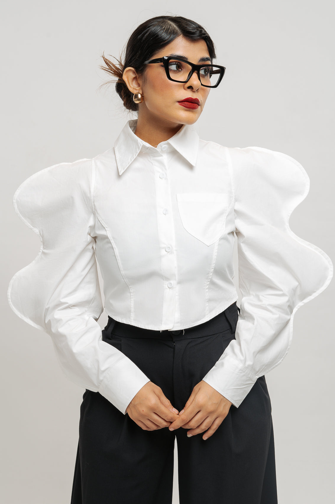 Wavy Sleeve Shirt