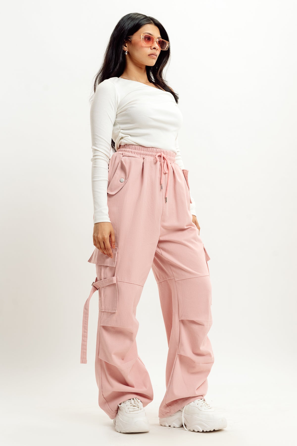 Pink Street Style Cargo Pant
