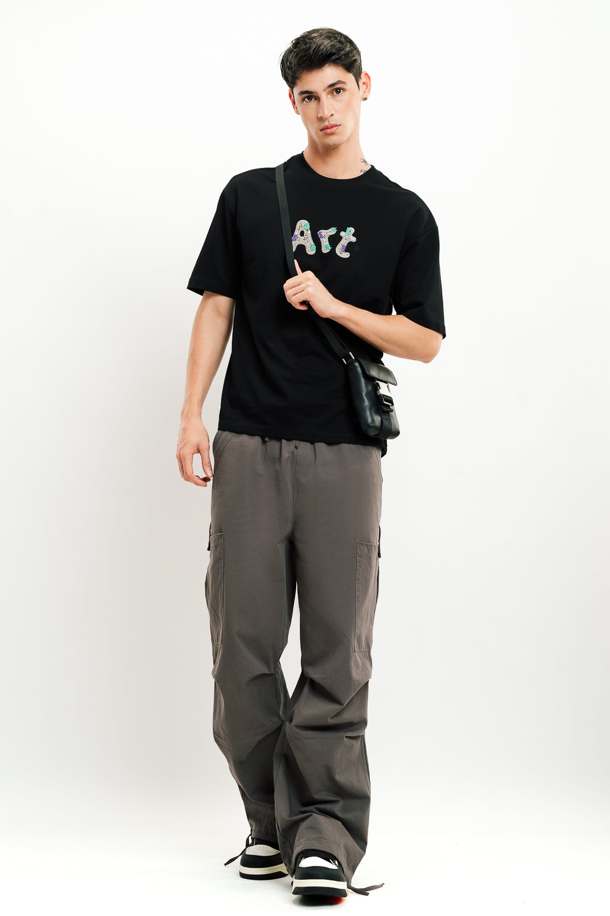 Men's Grey Drawstring Cargo Pant