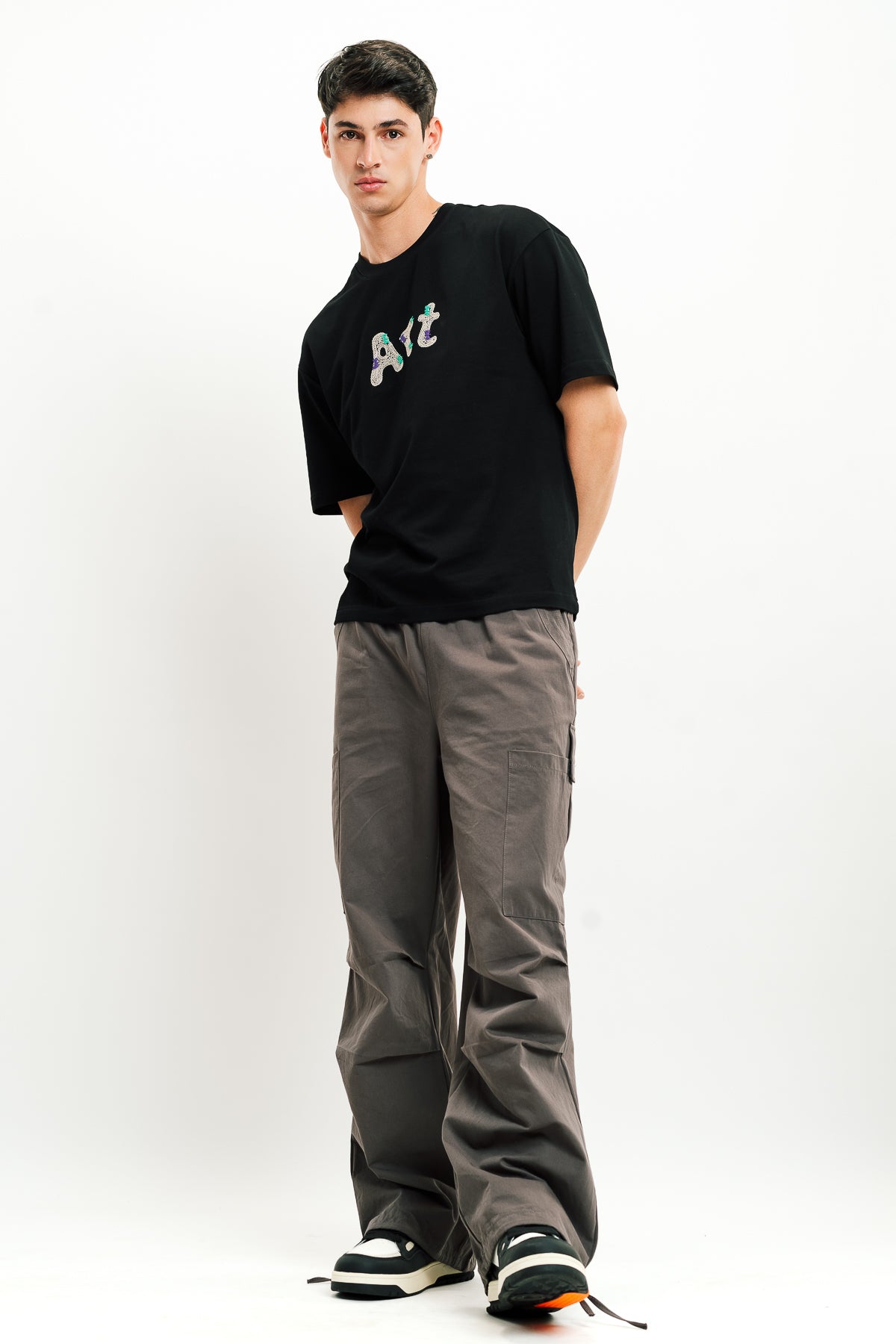 Men's Grey Drawstring Cargo Pant