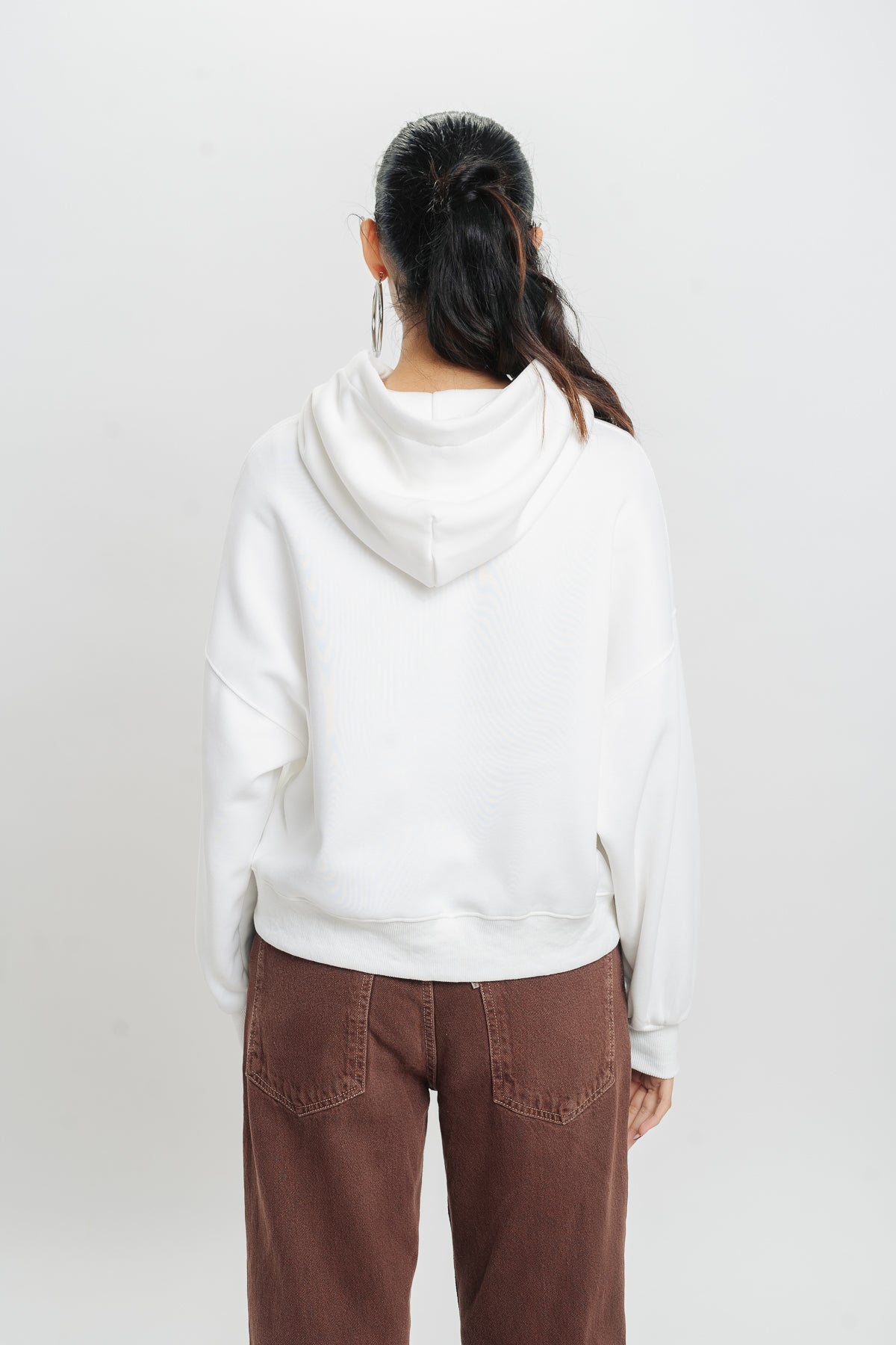 I Don'T Care White Hoodie