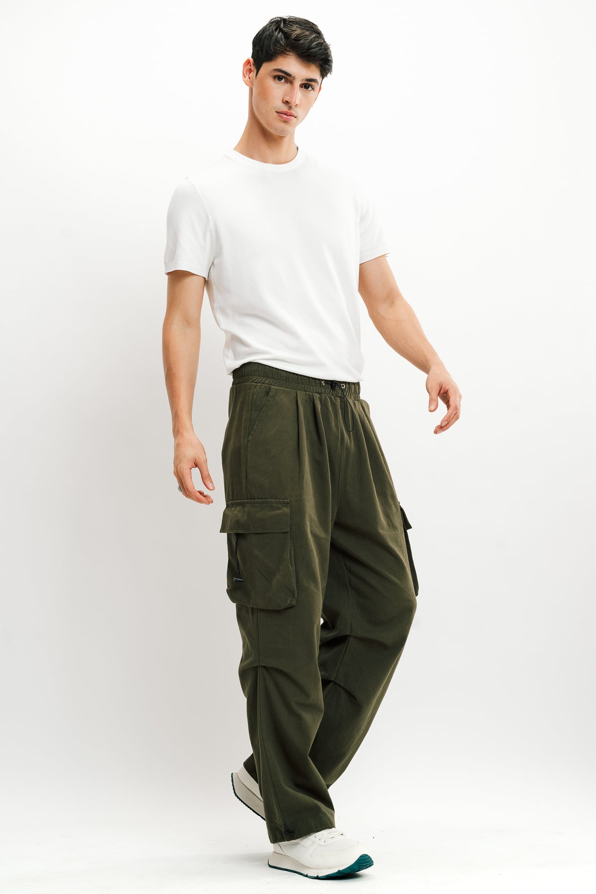 MEN'S OLIVE GREEN DRAWSTRING CARGO PANT