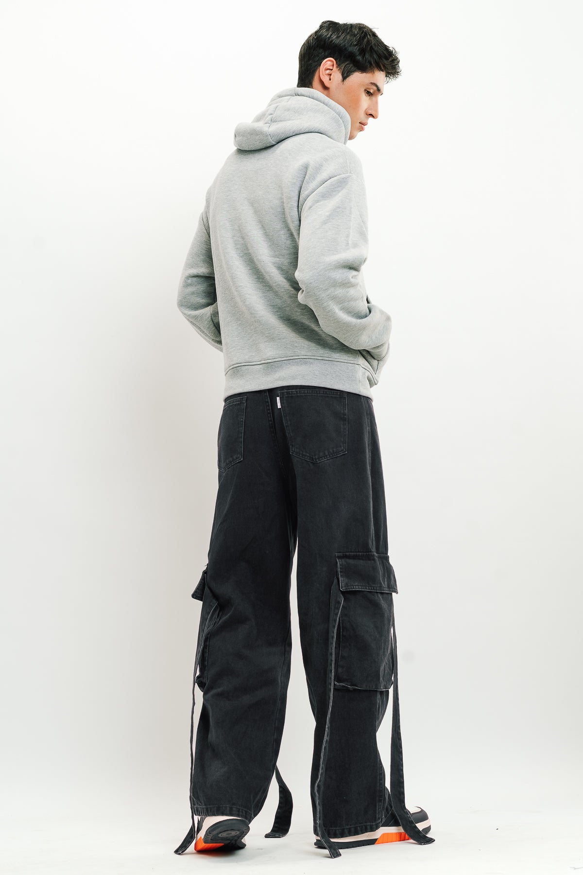 Black Men's Baggy Cargo Jeans