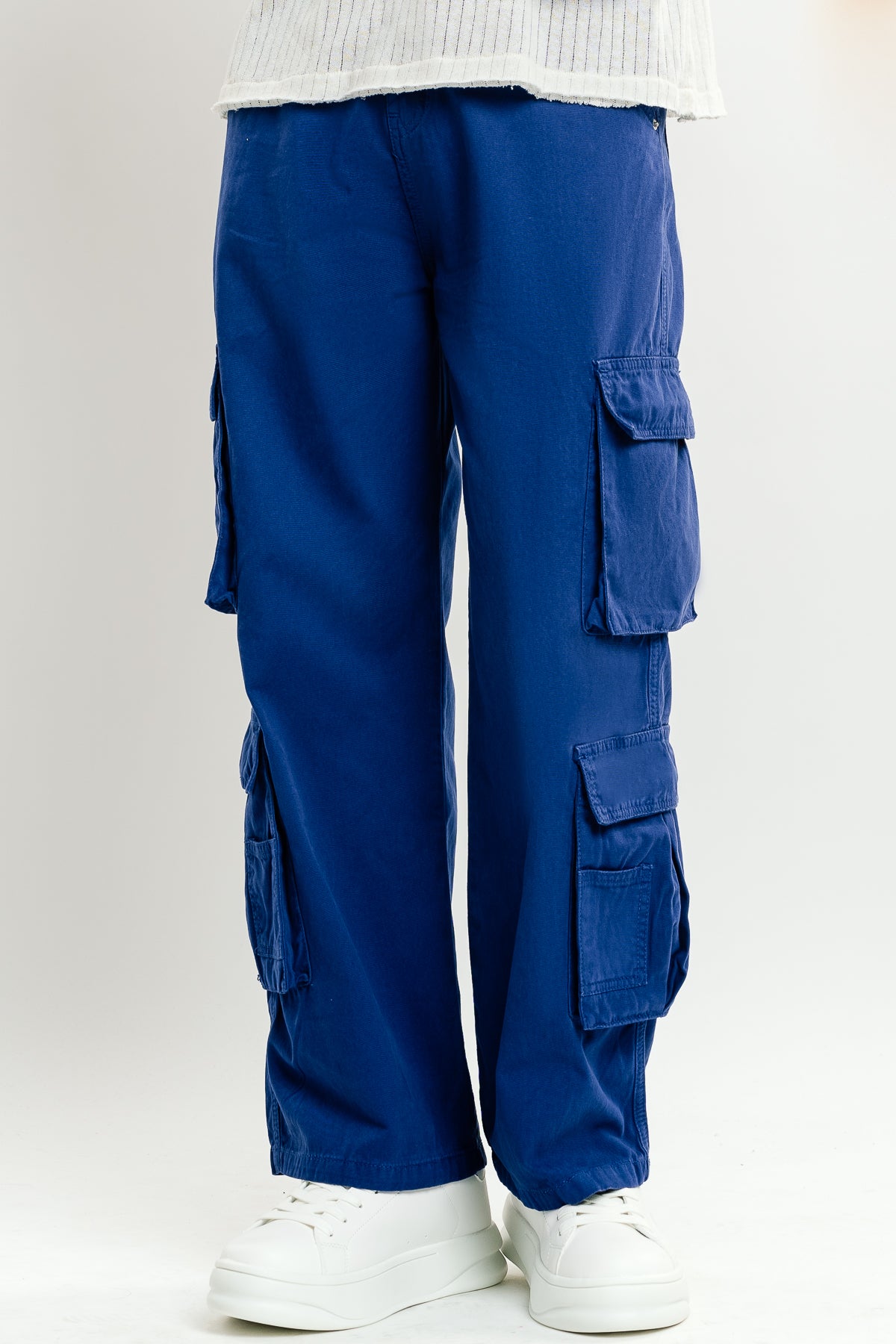 Bright Blue Men's Baggy Straight Cargo Pants