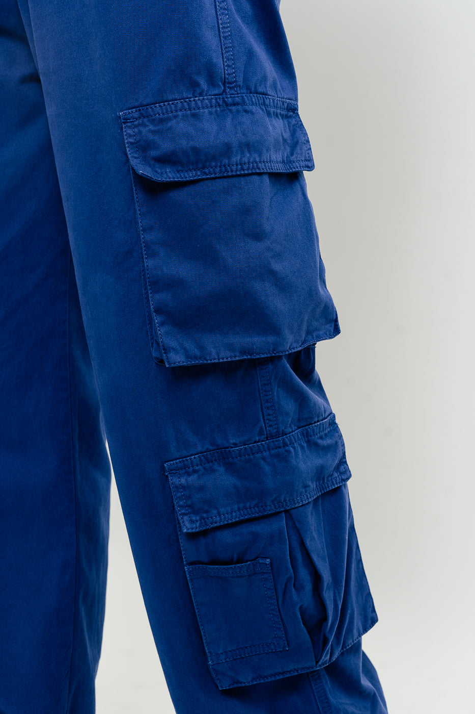 Bright Blue Men's Baggy Straight Cargo Pants