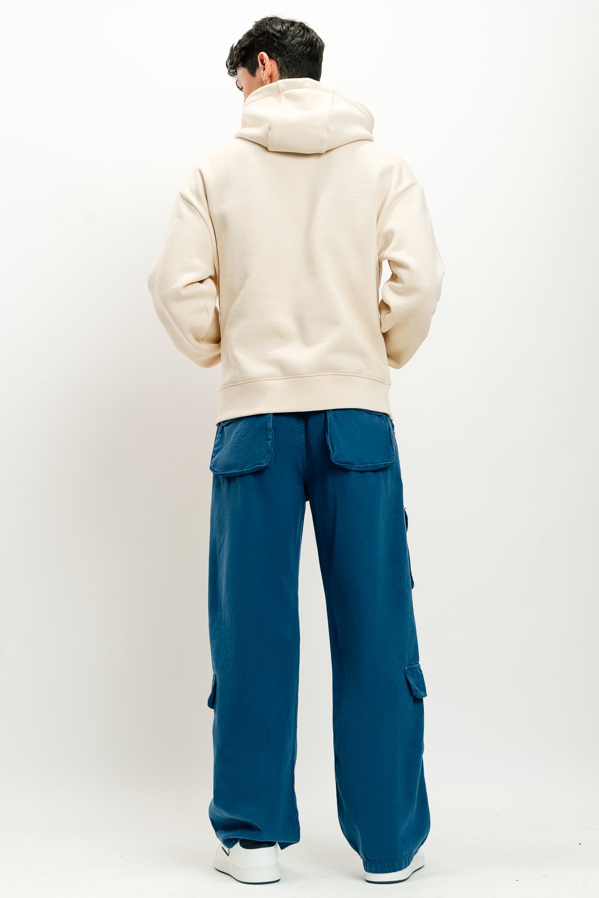 Blue Men's Straight Cargo Pants