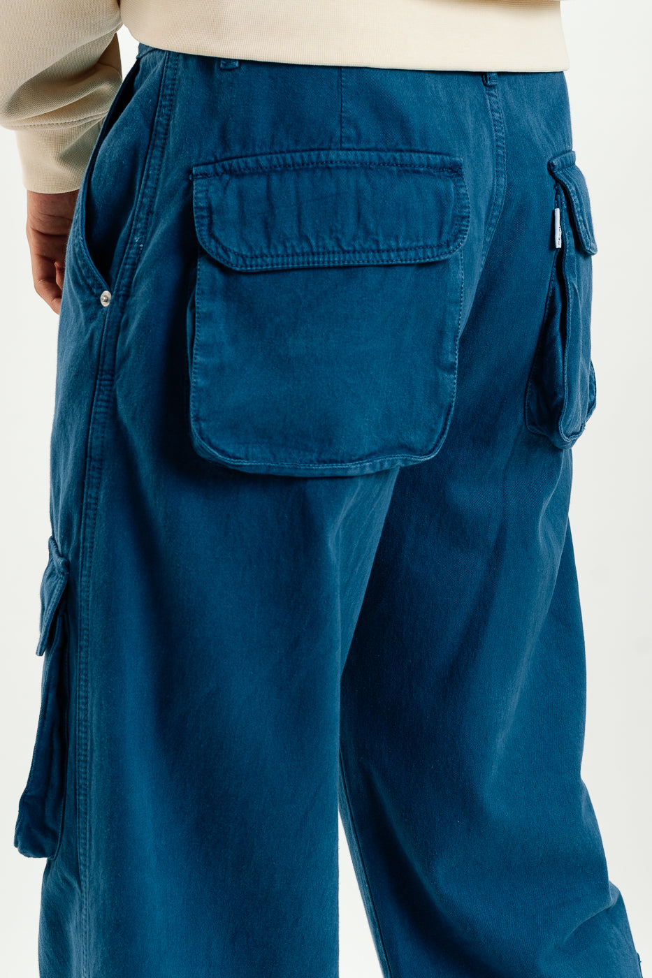 Blue Men's Straight Cargo Pants