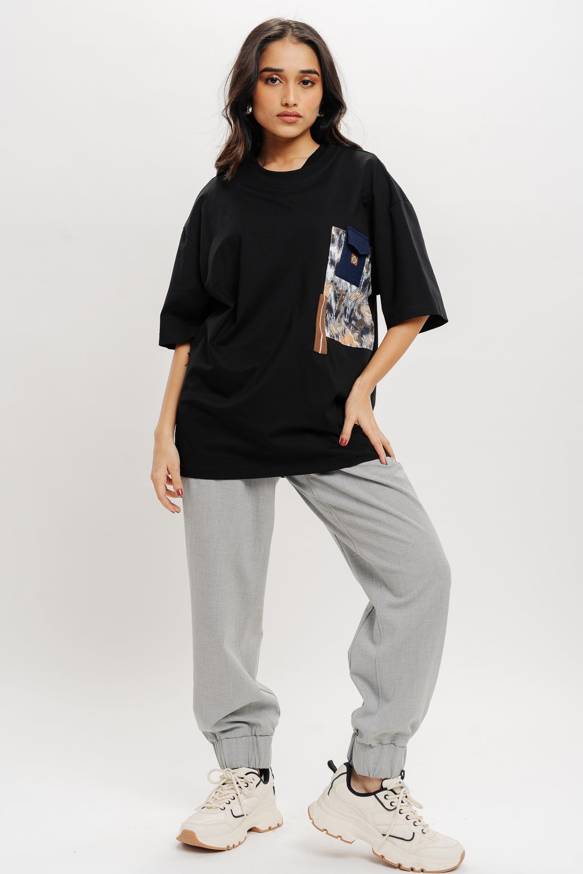 Patchwork Black T-Shirt
