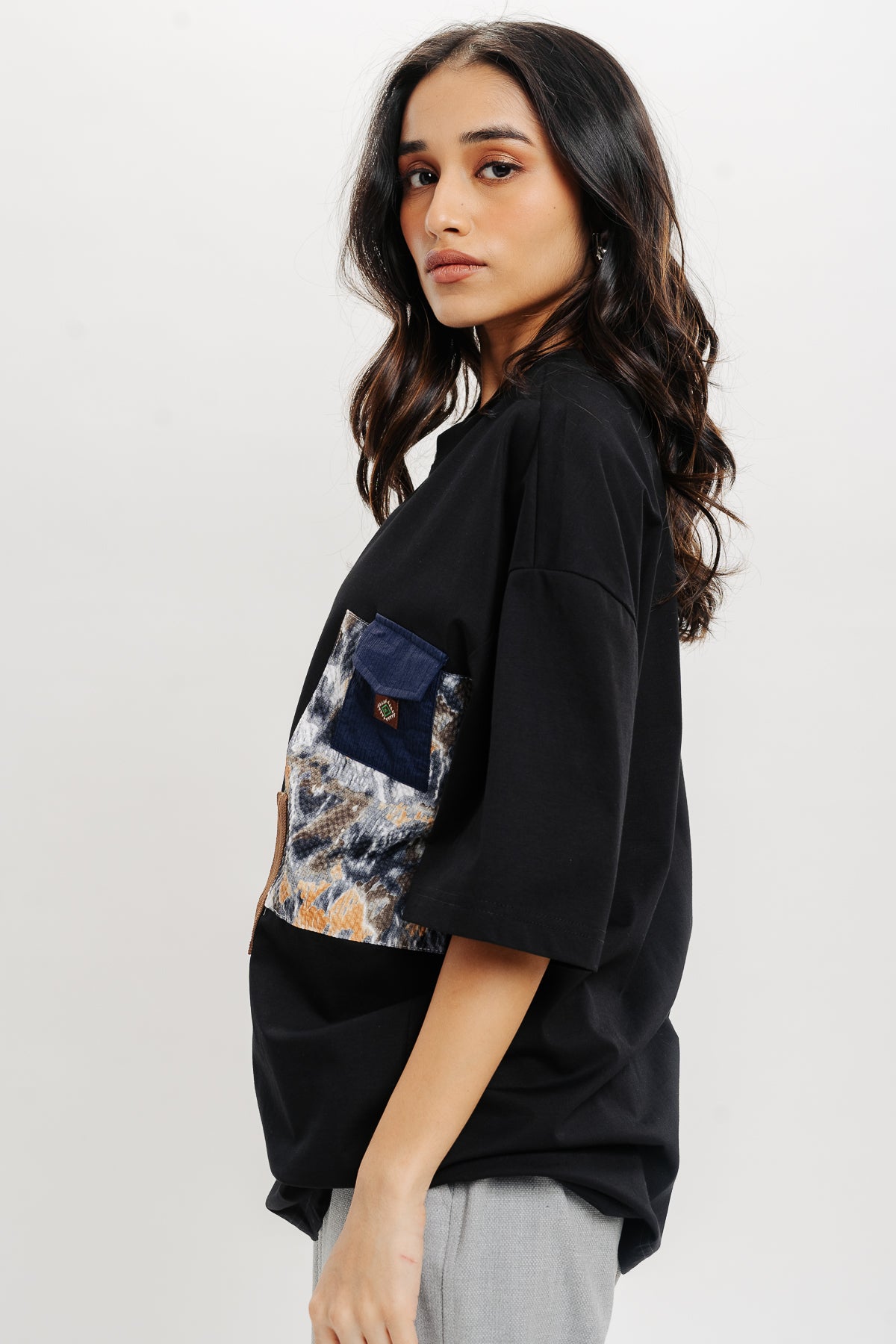 Patchwork Black T-Shirt