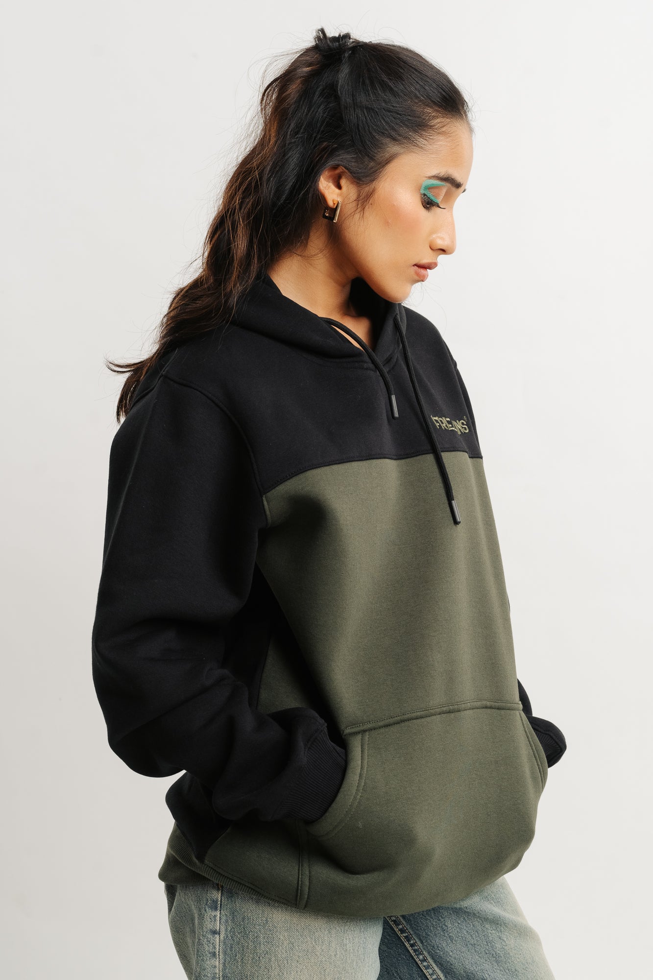 Olive Black Freakin Hoodie