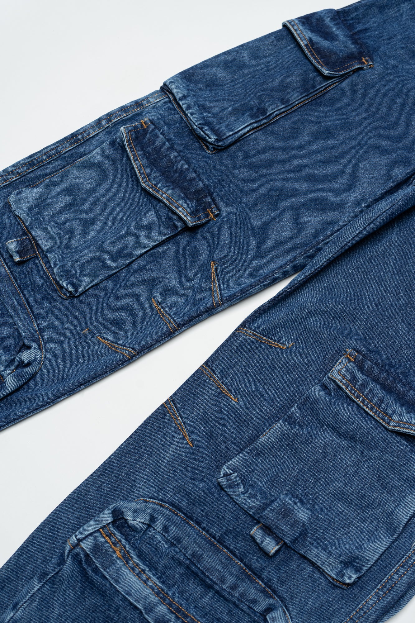 Blue Pocket Women's Straight Cargo Jeans