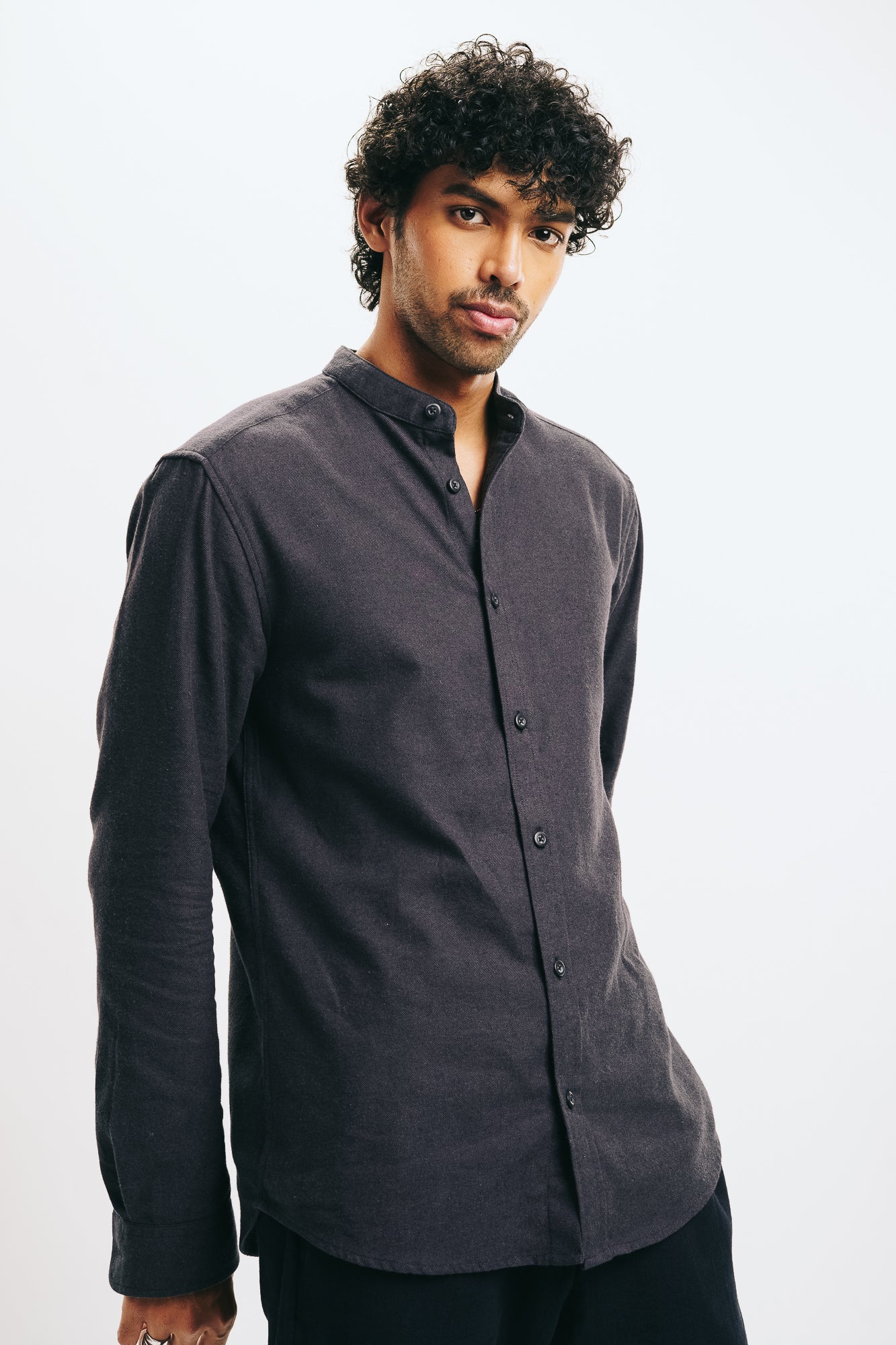 Men's Black Solid Shirt