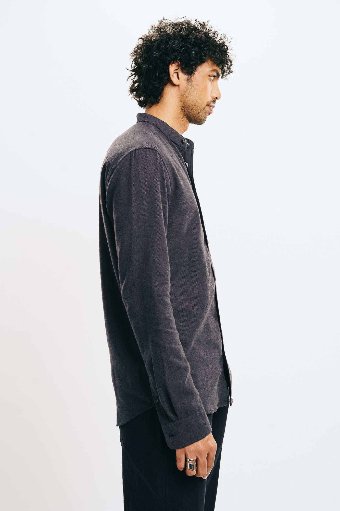 Men's Black Solid Shirt
