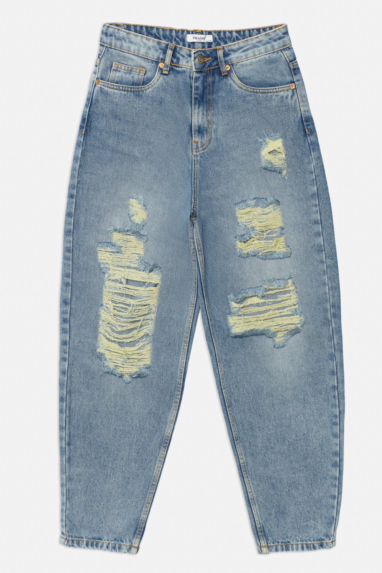 Blue Distress Women's Slouchy Jeans