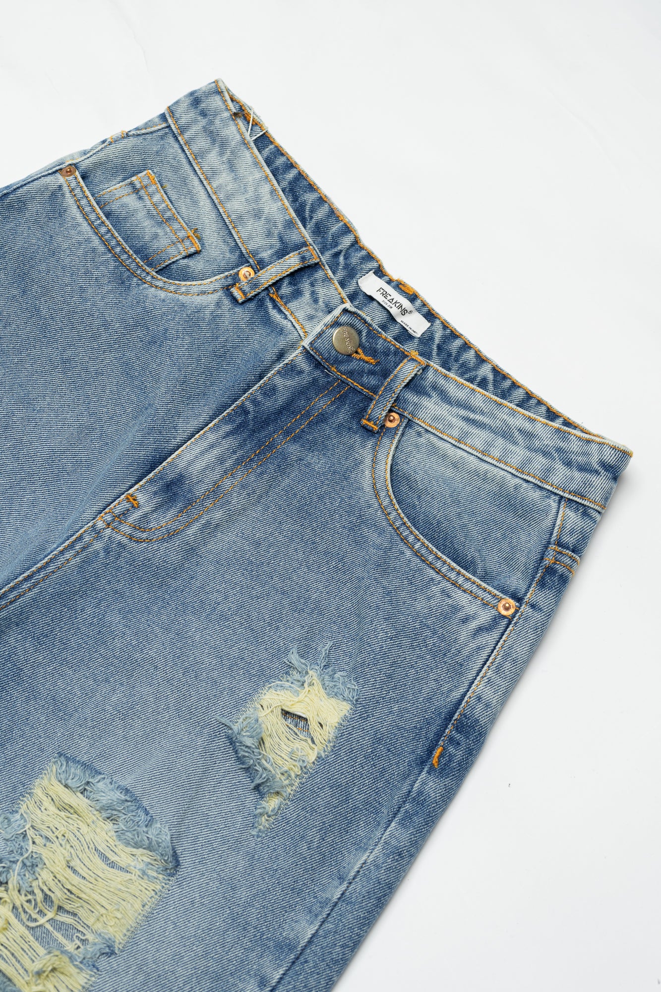 Blue Distress Women's Slouchy Jeans