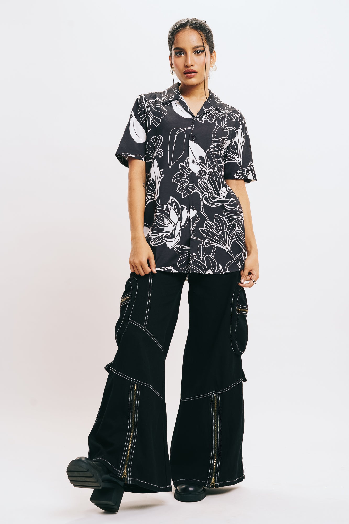 Women's Abstract Floral Shirt
