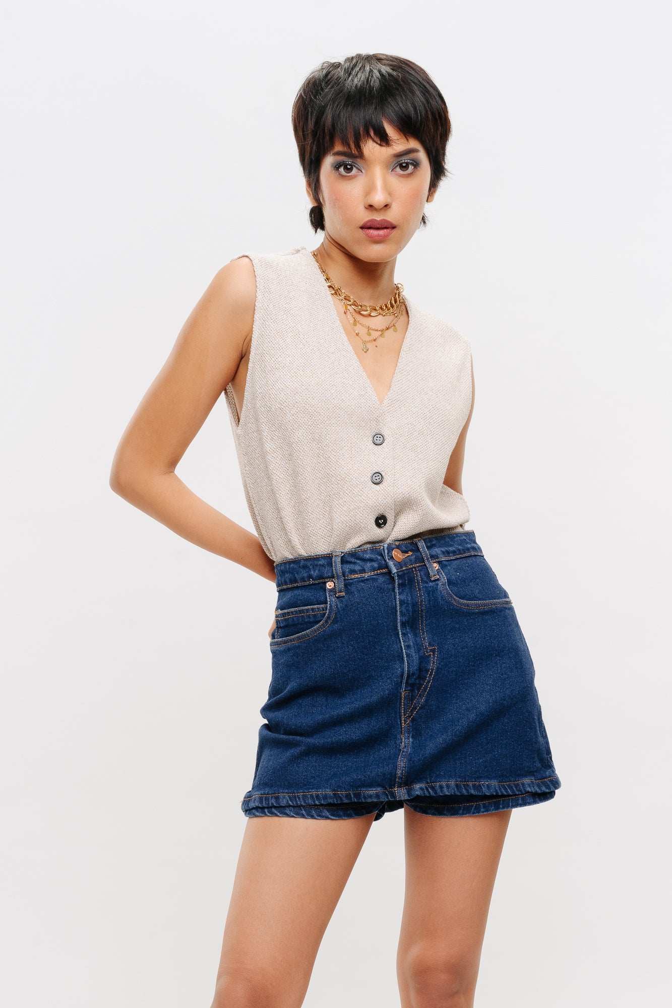 Midnight Classic Denim Skort
