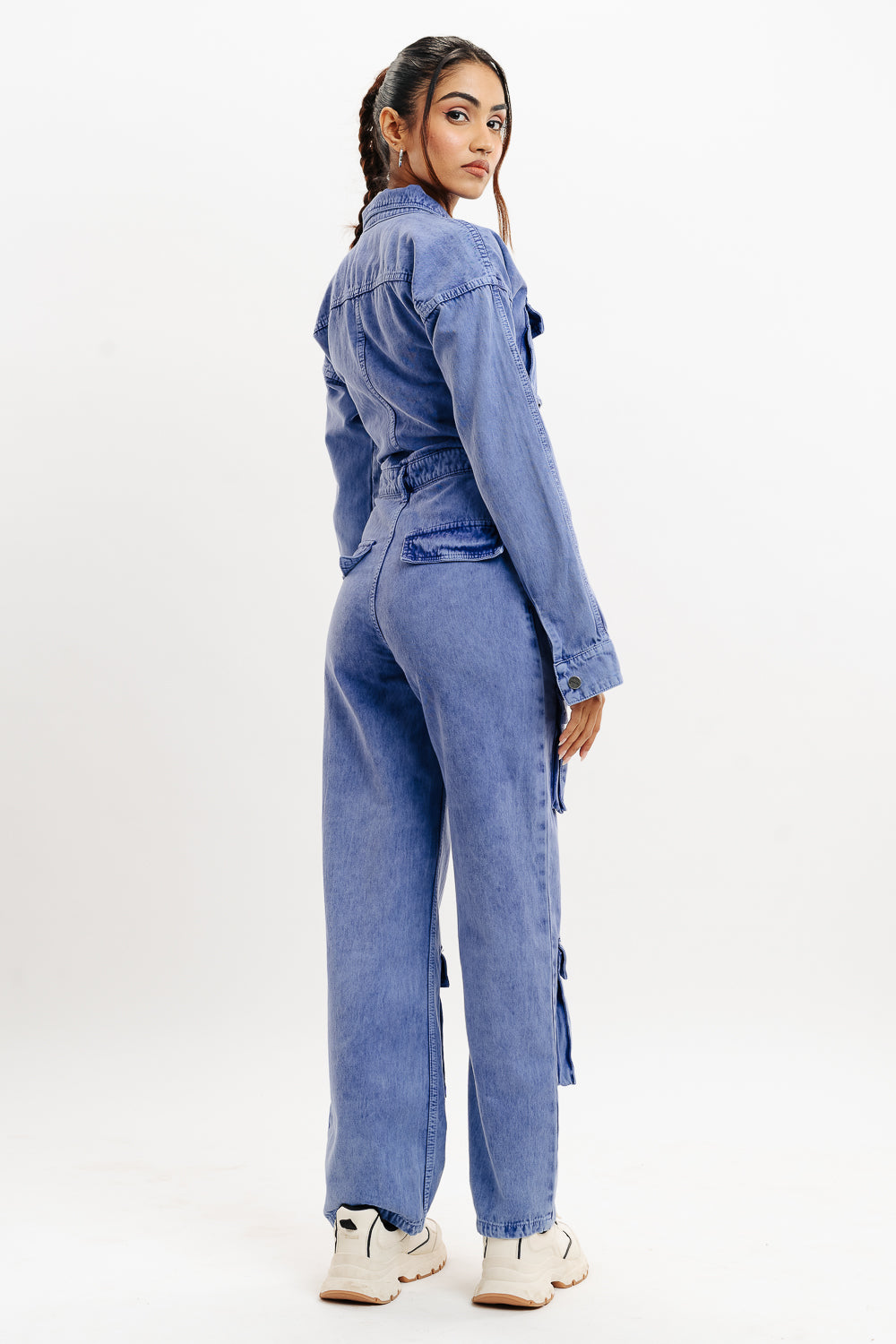 Denim Violet Wash Carpenter Jumpsuit