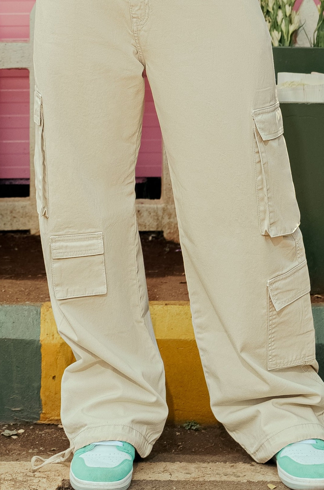 Ecru Men's Straight Cargo Jeans